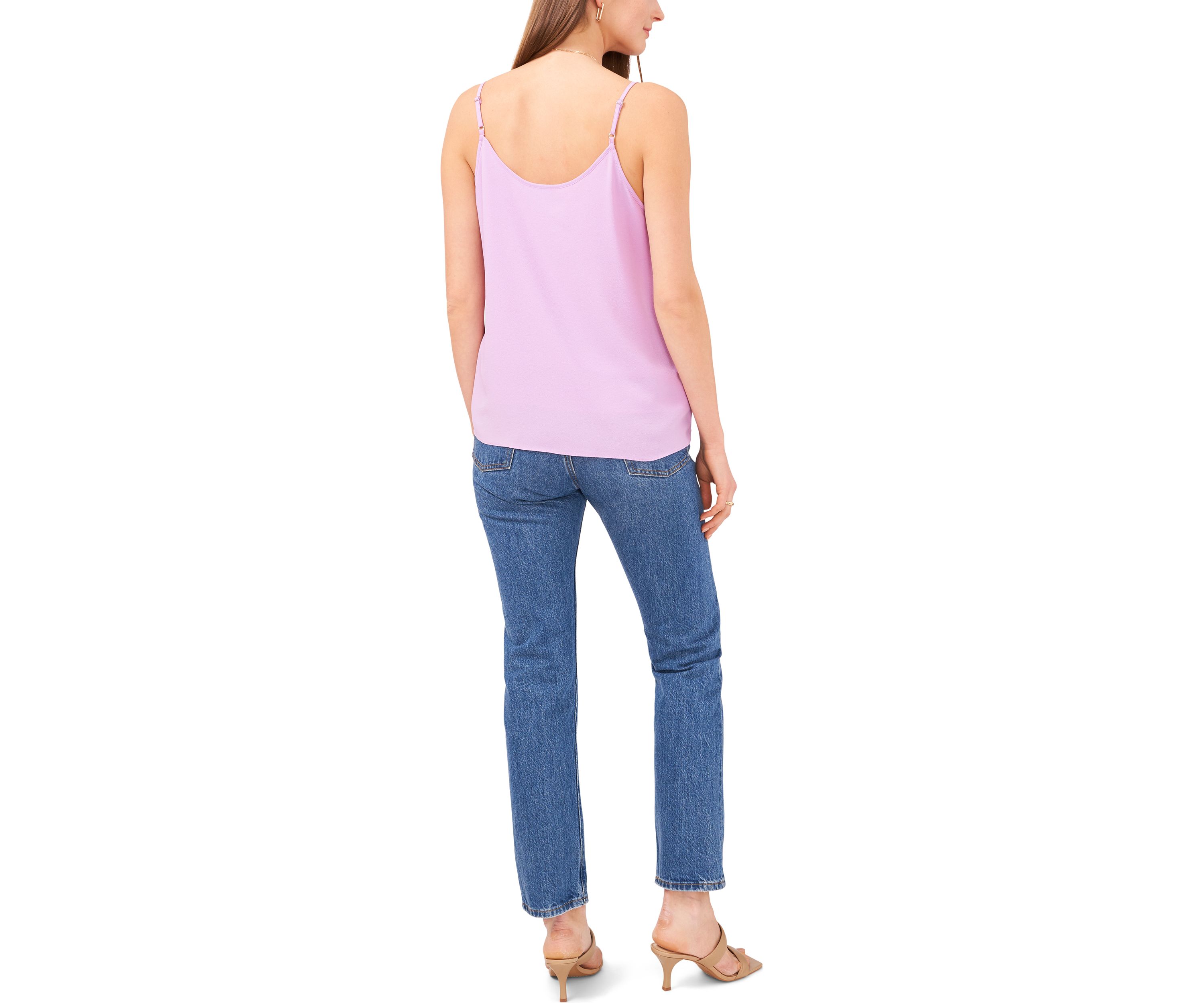 Womens Pintucked V-Neck Cami Top