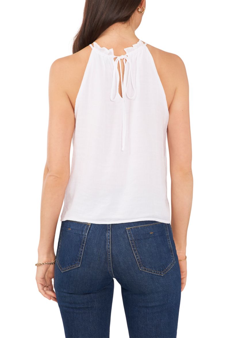 Womens Ruched Halter Neck Top with Elastic Waist