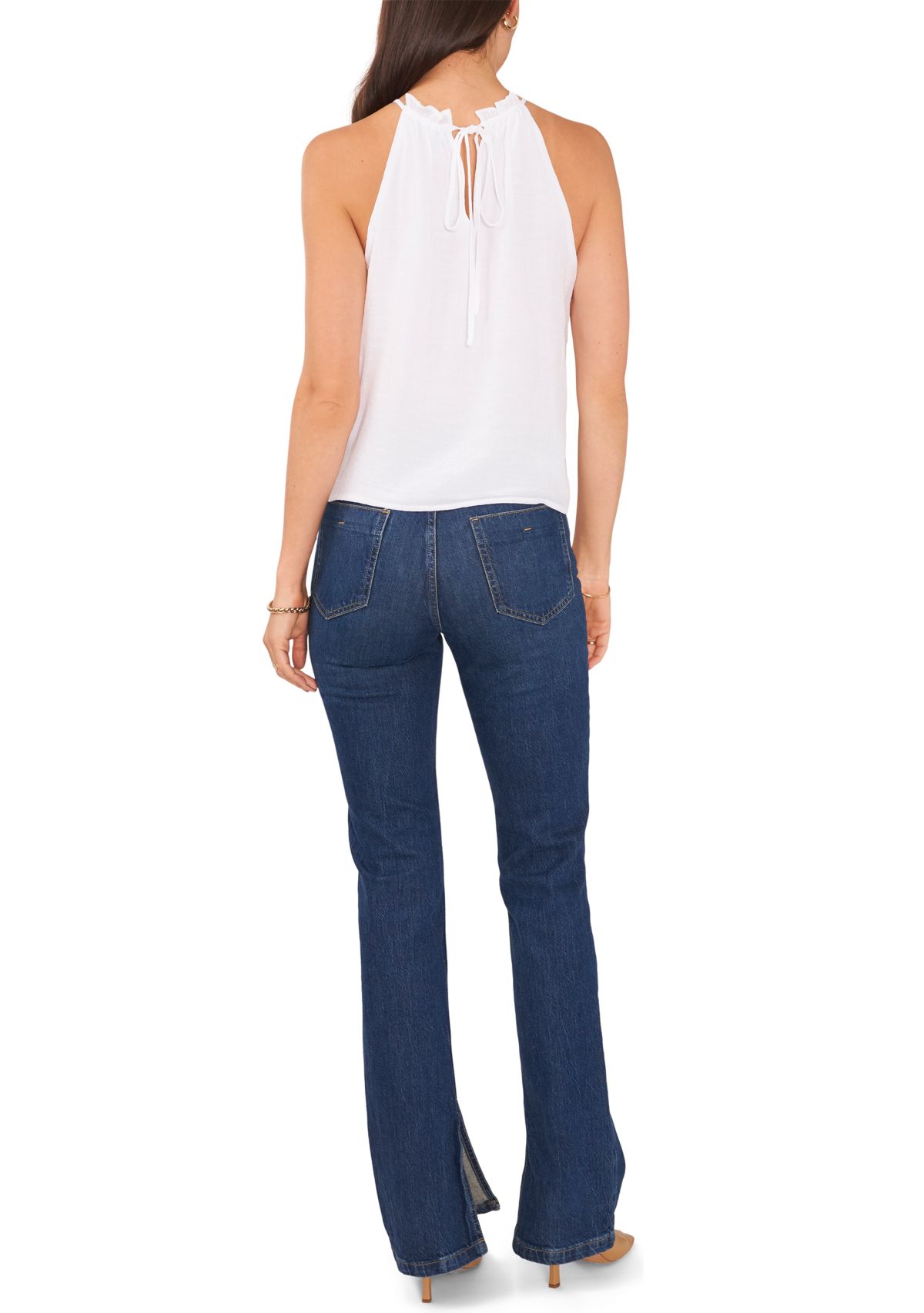 Womens Ruched Halter Neck Top with Elastic Waist