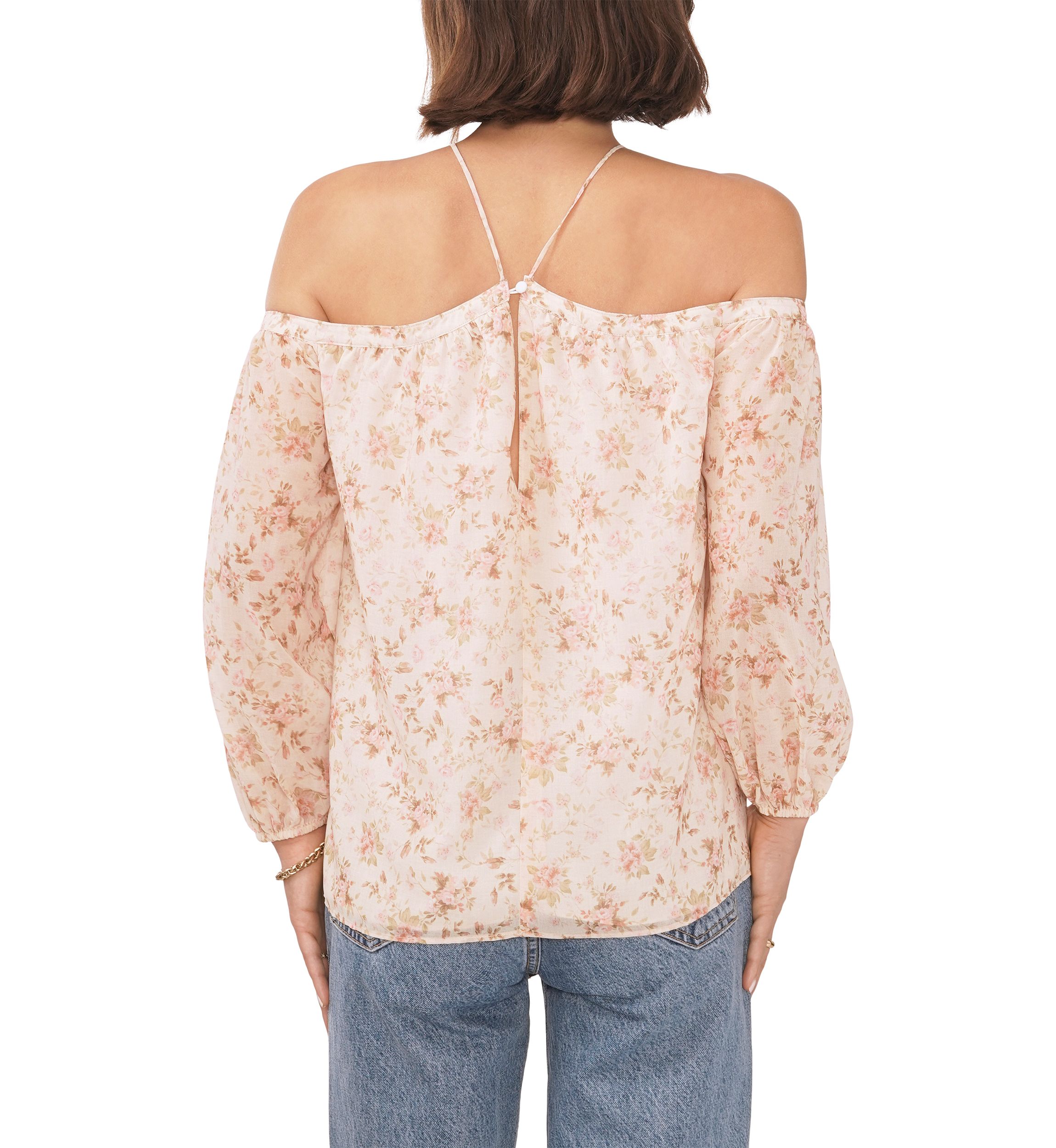 Womens Off the Shoulder Floral Blouse