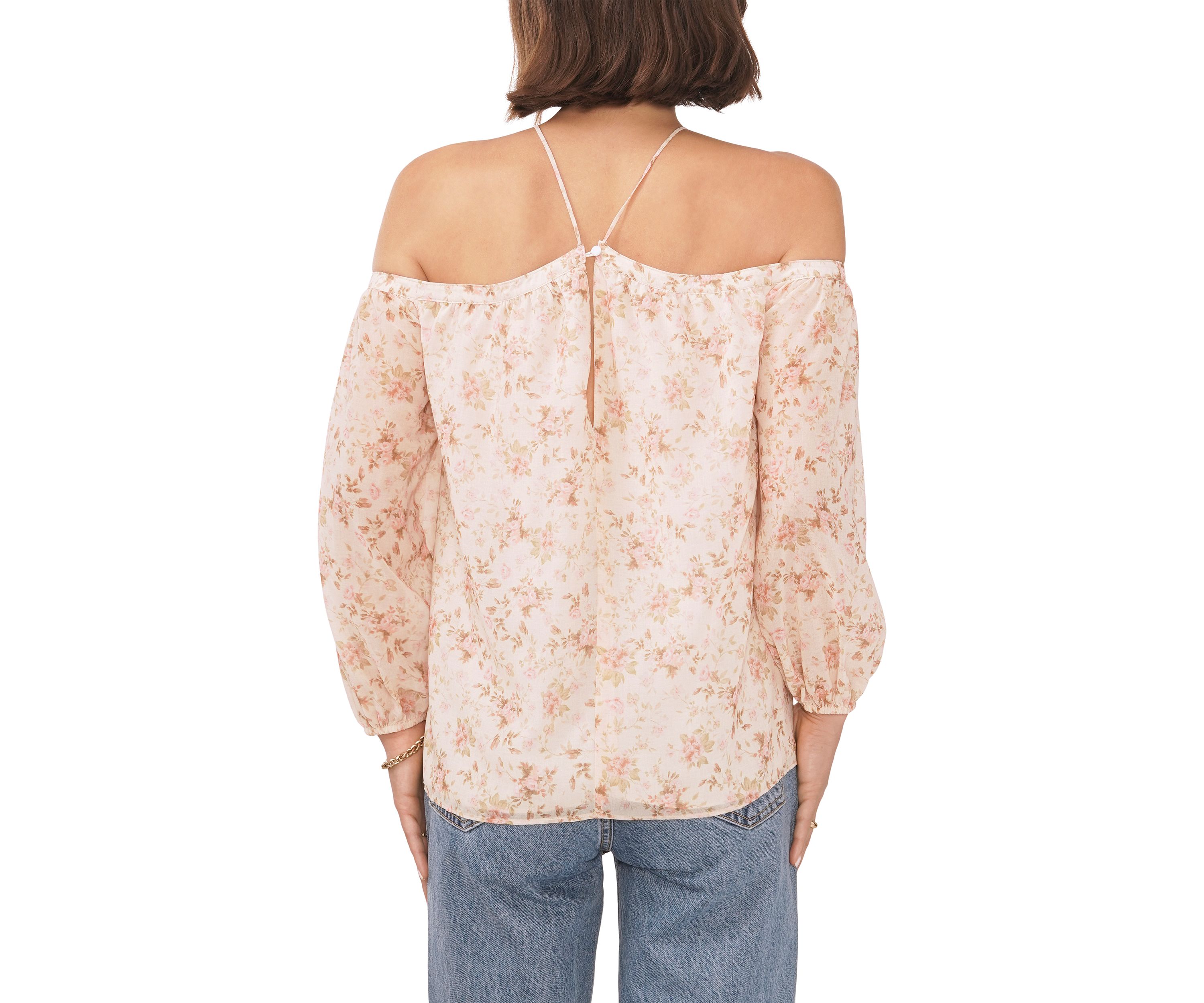 Womens Off the Shoulder Floral Blouse