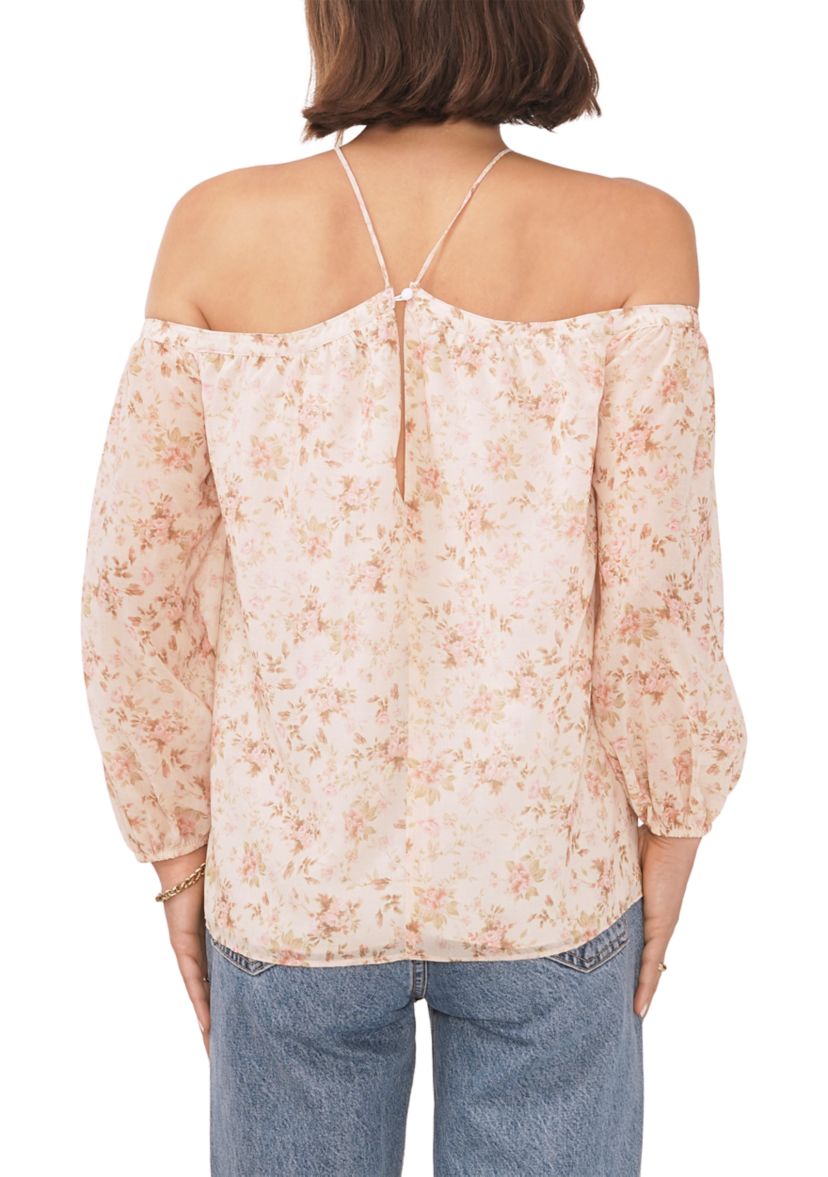 Womens Off the Shoulder Floral Blouse