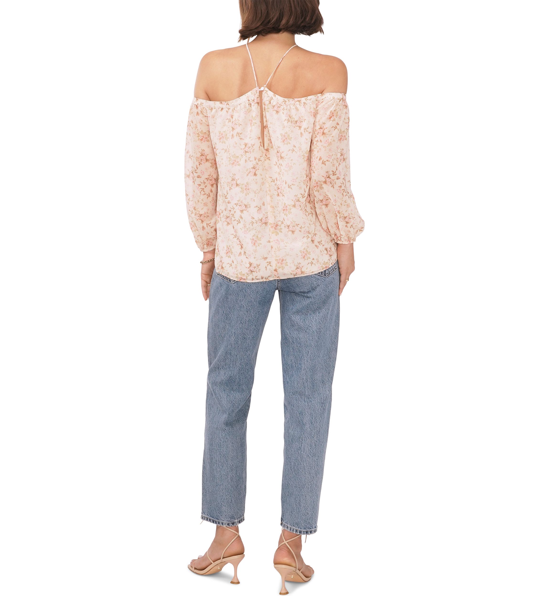 Womens Off the Shoulder Floral Blouse