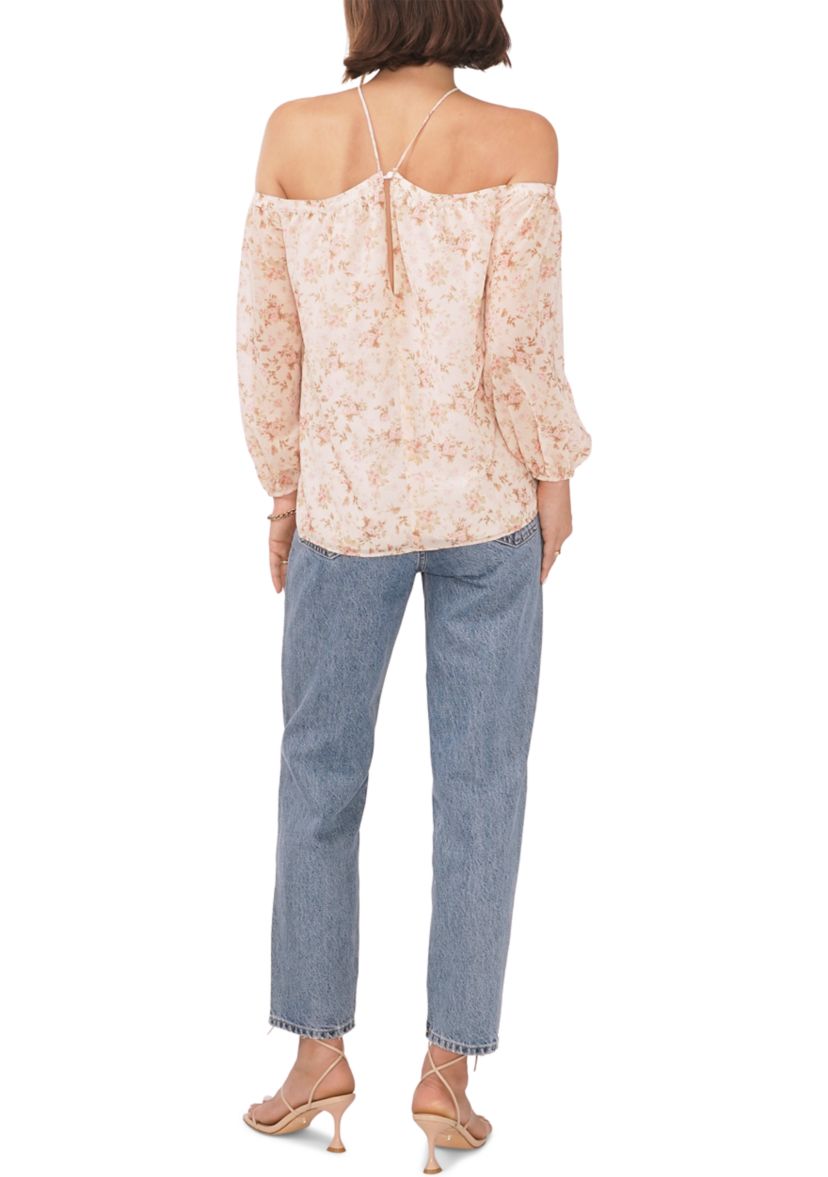 Womens Off the Shoulder Floral Blouse
