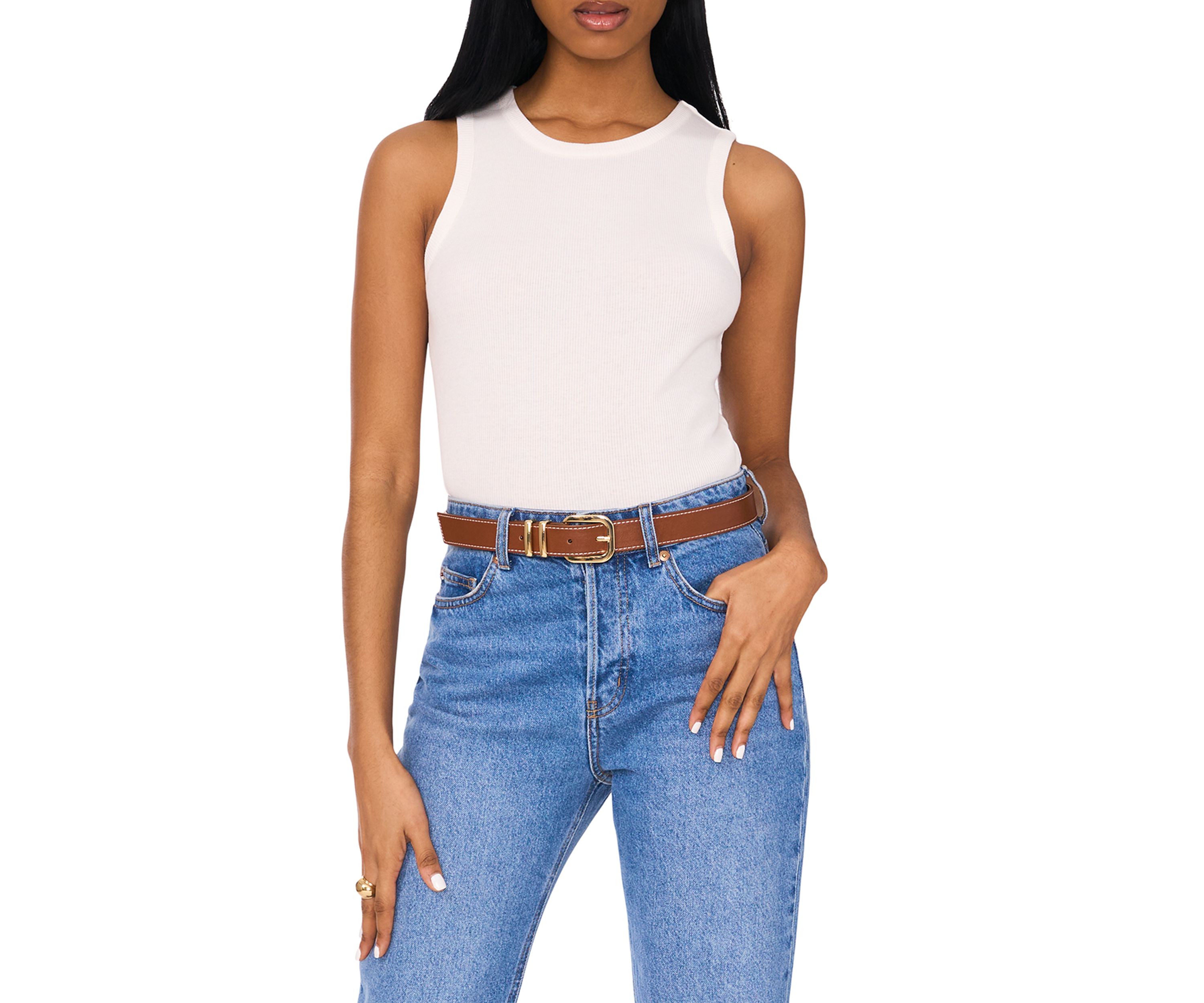 Womens Tank with Vertical Back Cutout