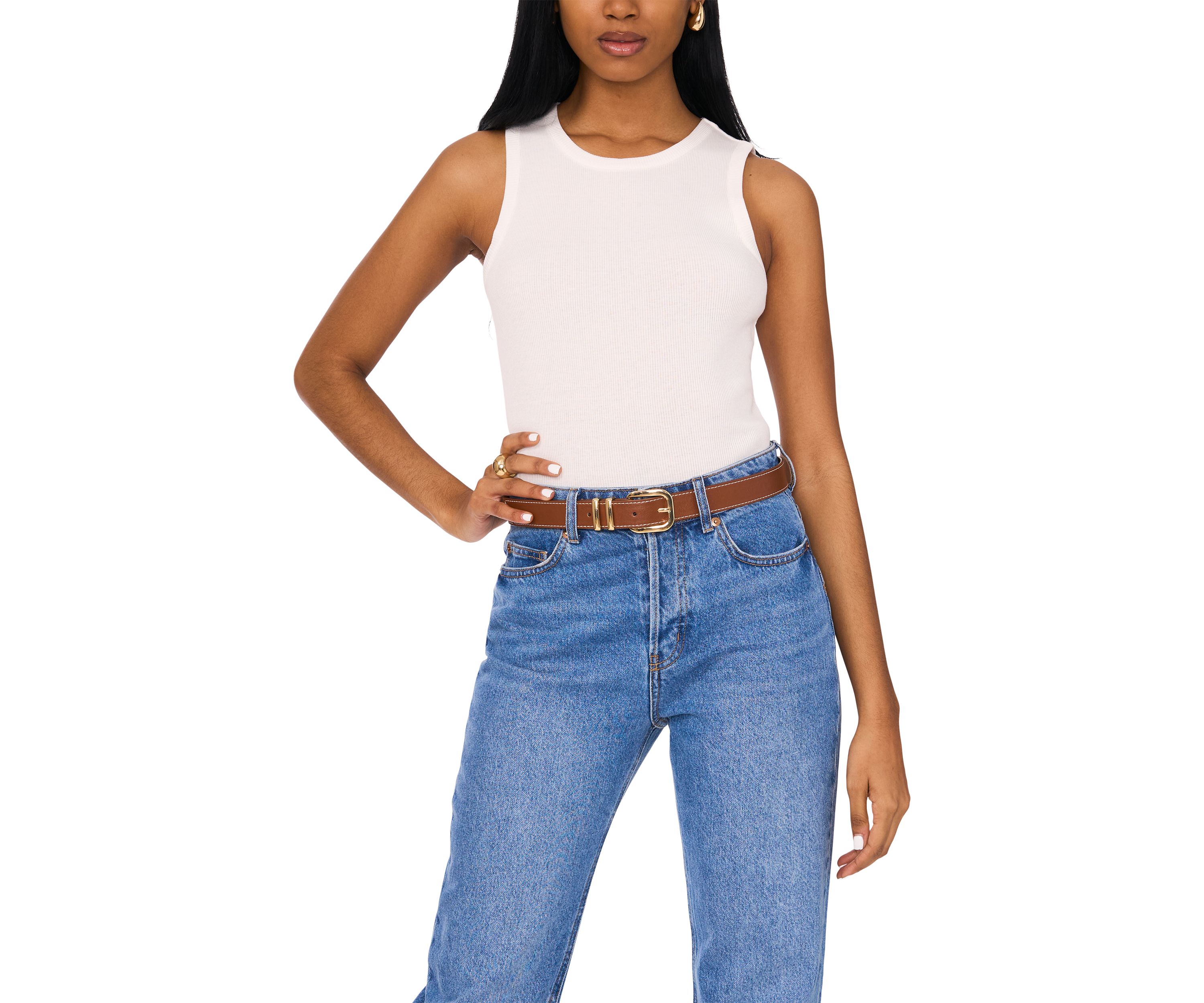 Womens Tank with Vertical Back Cutout
