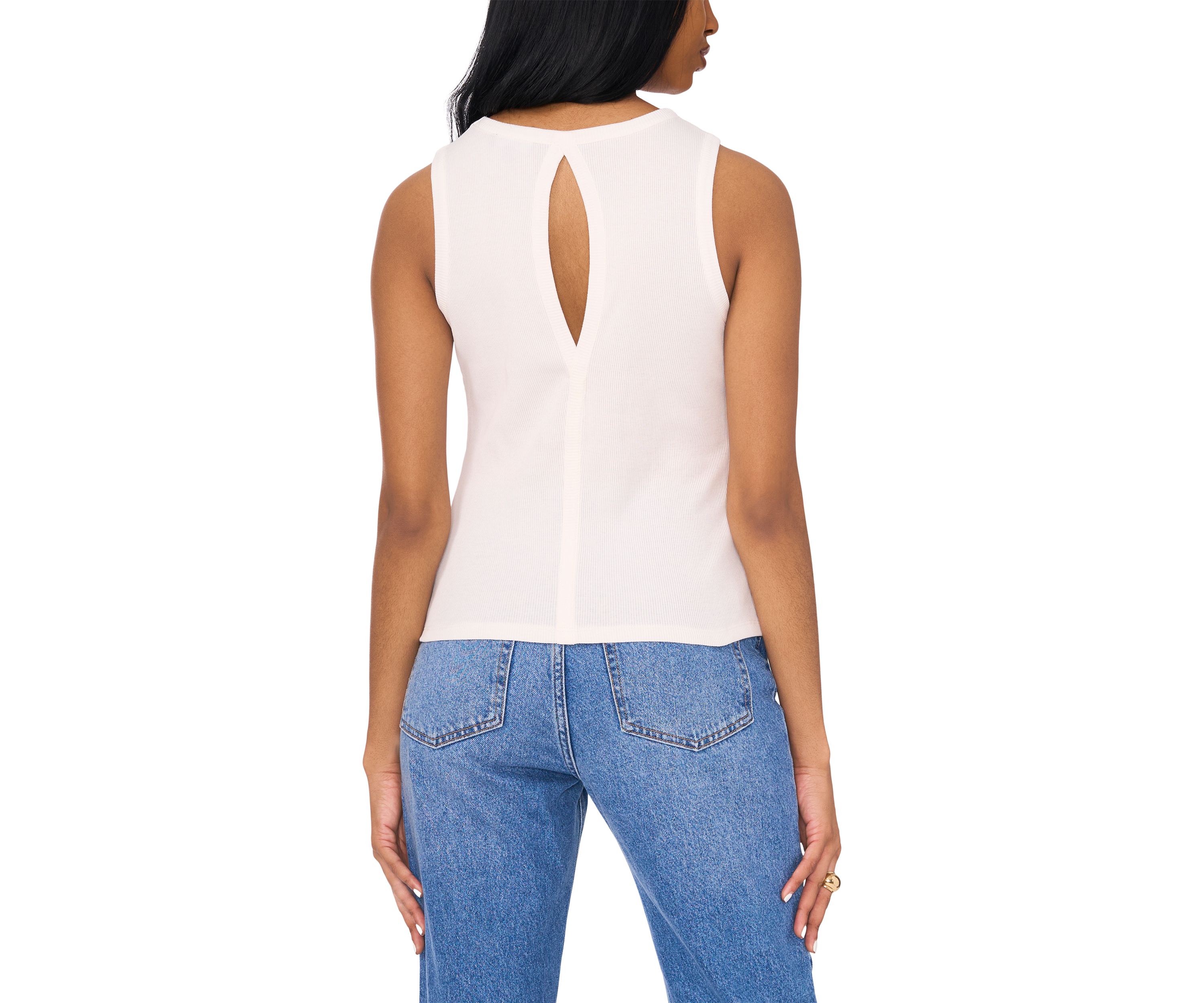 Womens Tank with Vertical Back Cutout