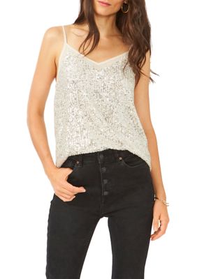 Women's Sequin Sheer Inset Camisole