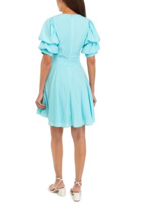 Women's Tiered Bubble Sleeve Dress