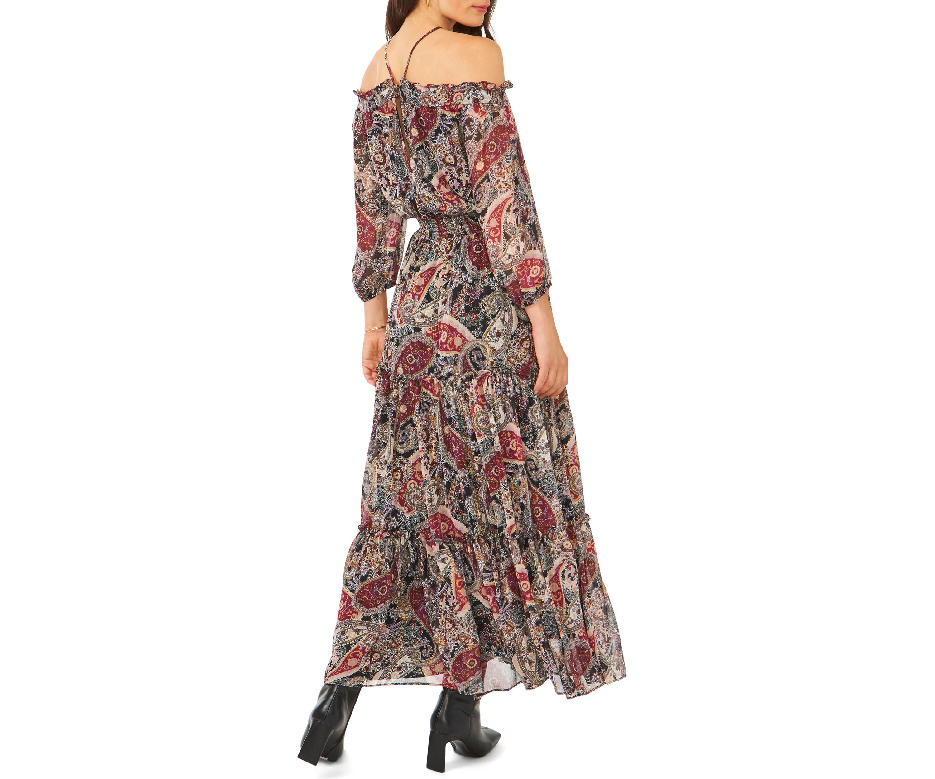 Womens Halter Maxi Dress with Smocked Waist
