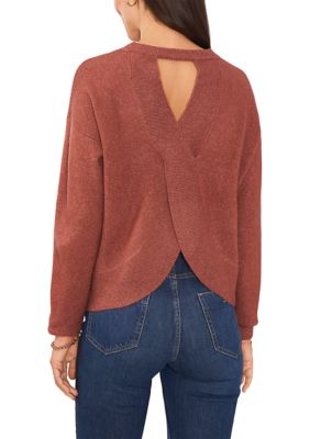 Women's Long Sleeve Cross Back Sweater