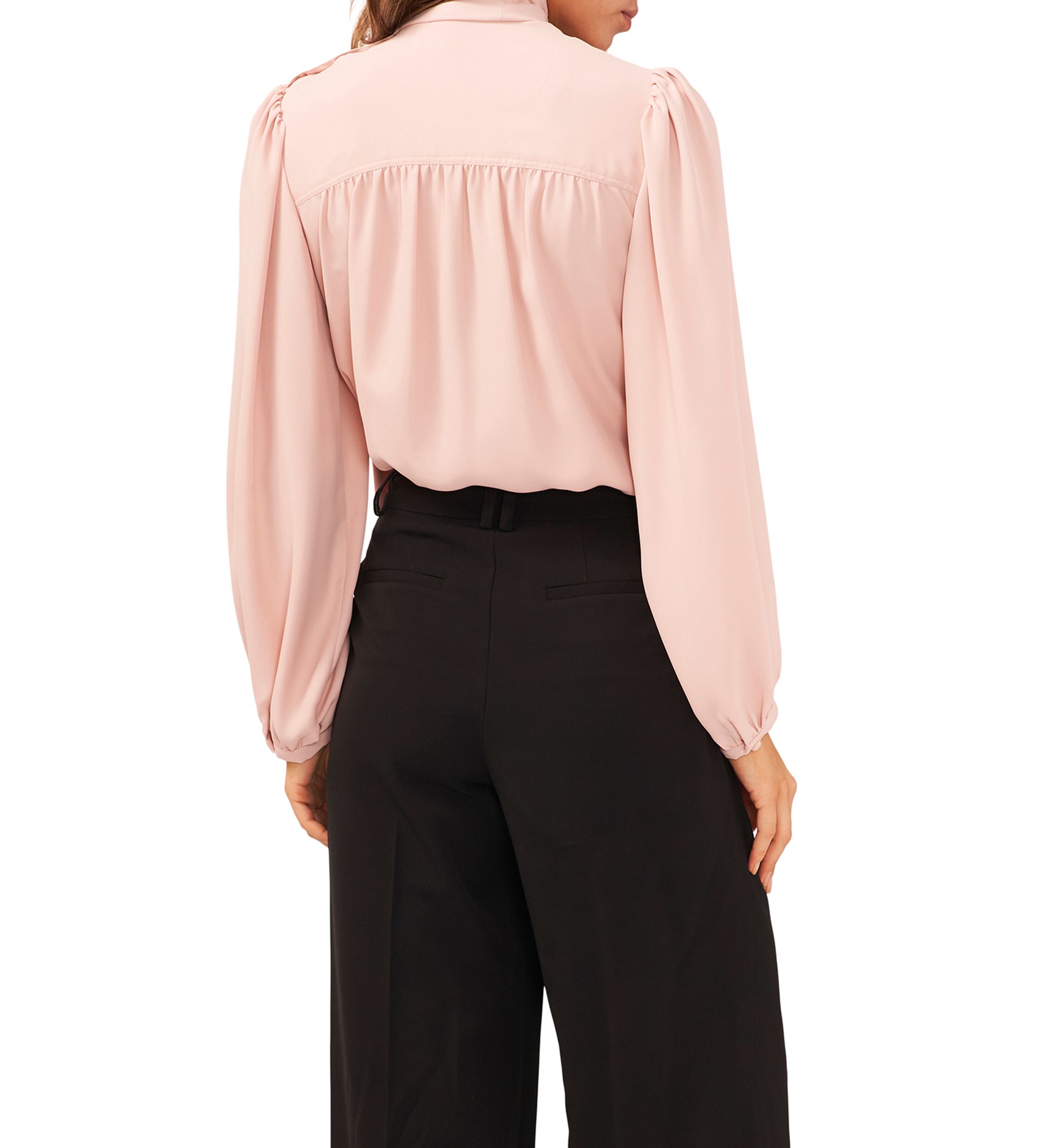 Womens Bow Pintucked Blouse