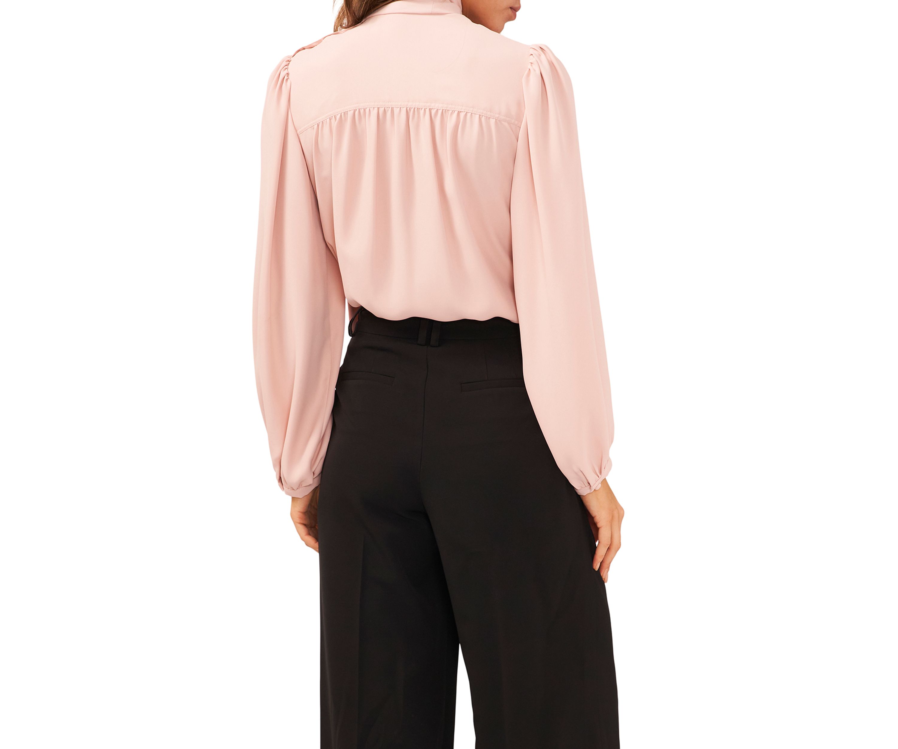Womens Bow Pintucked Blouse