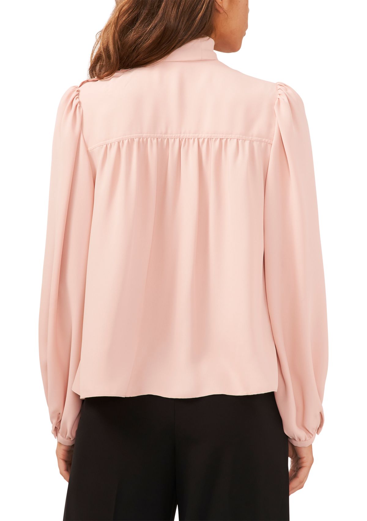 Womens Bow Pintucked Blouse