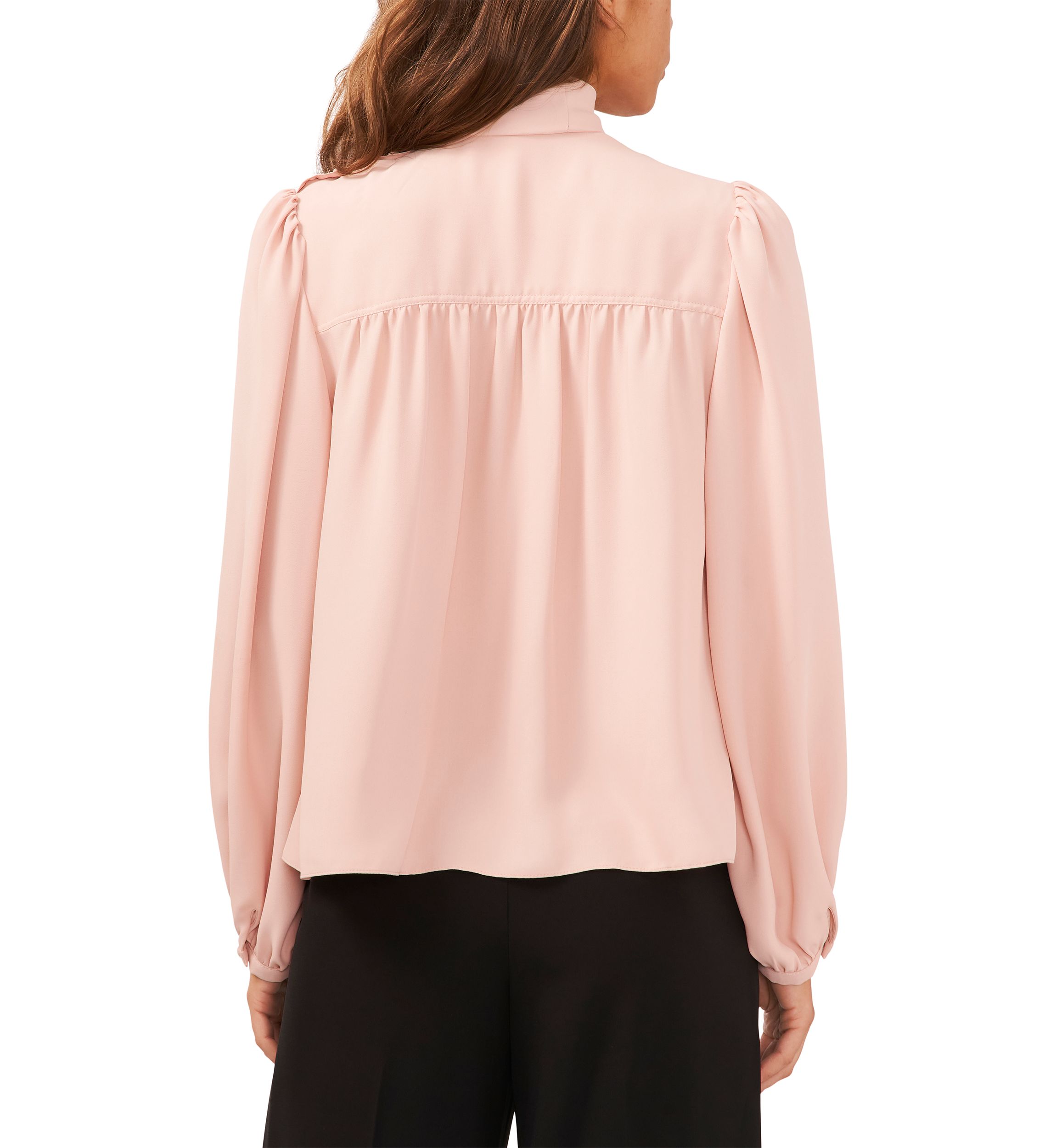 Womens Bow Pintucked Blouse