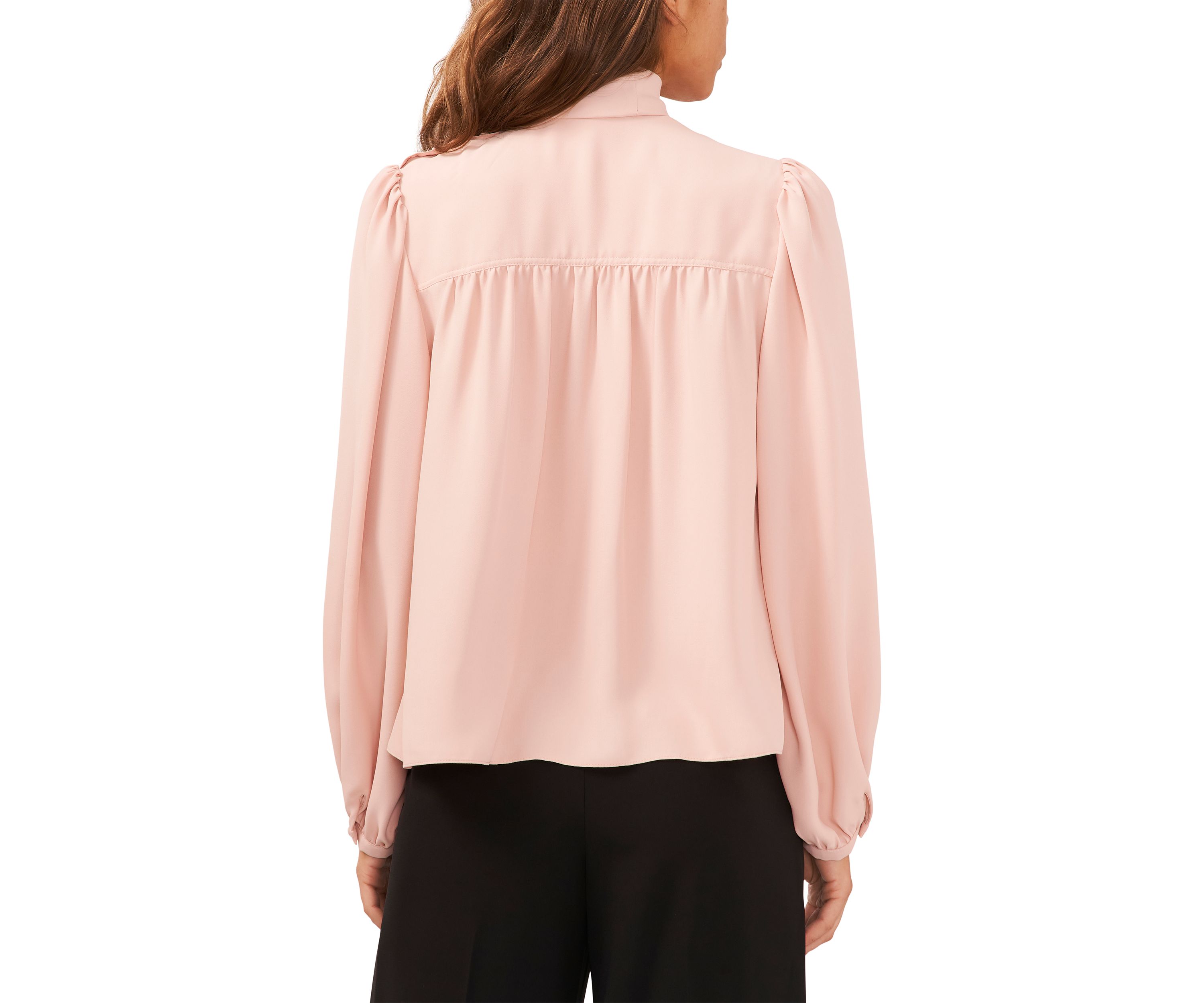 Womens Bow Pintucked Blouse