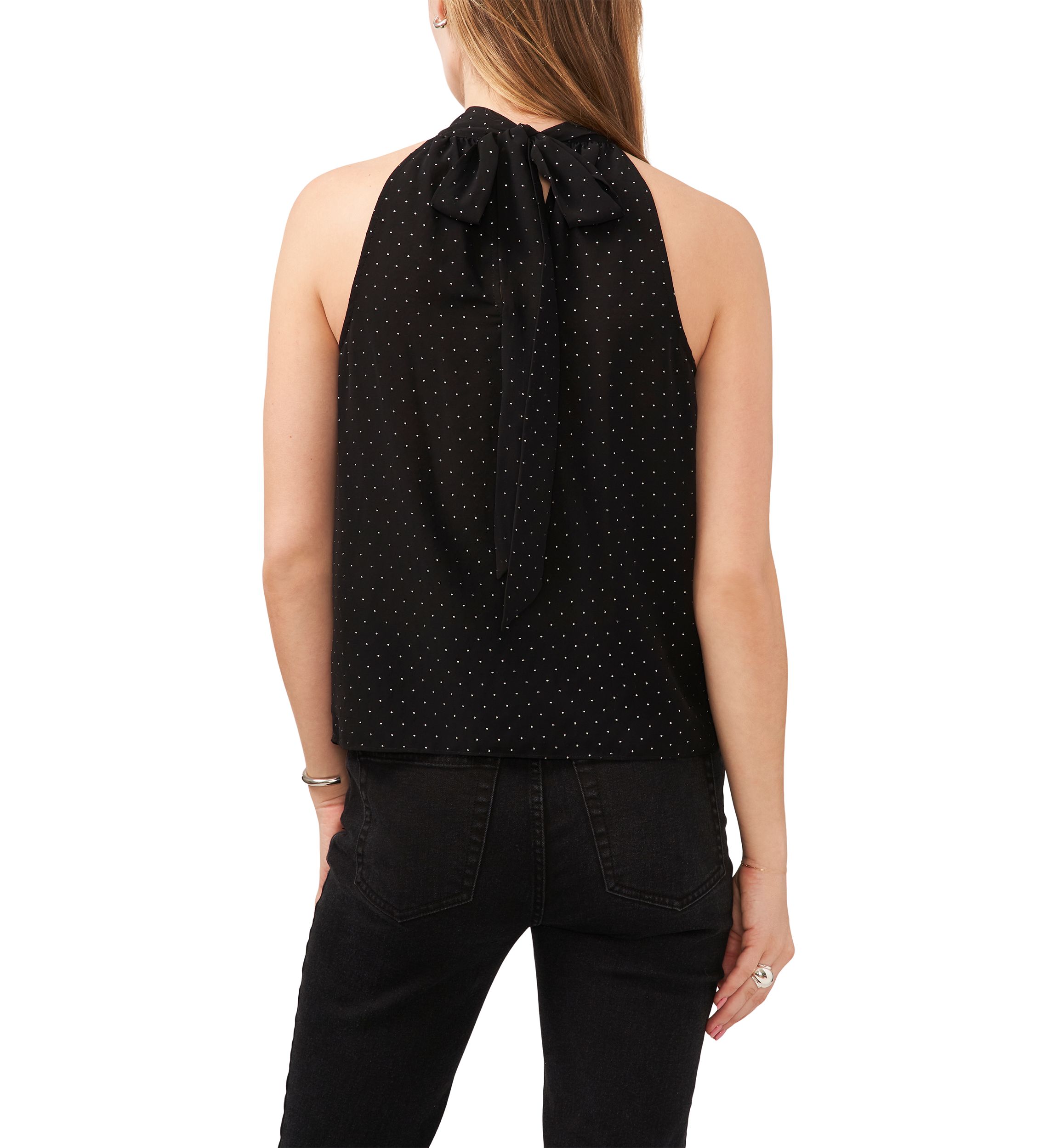 Womens Tie Back Nailhead Halter Top