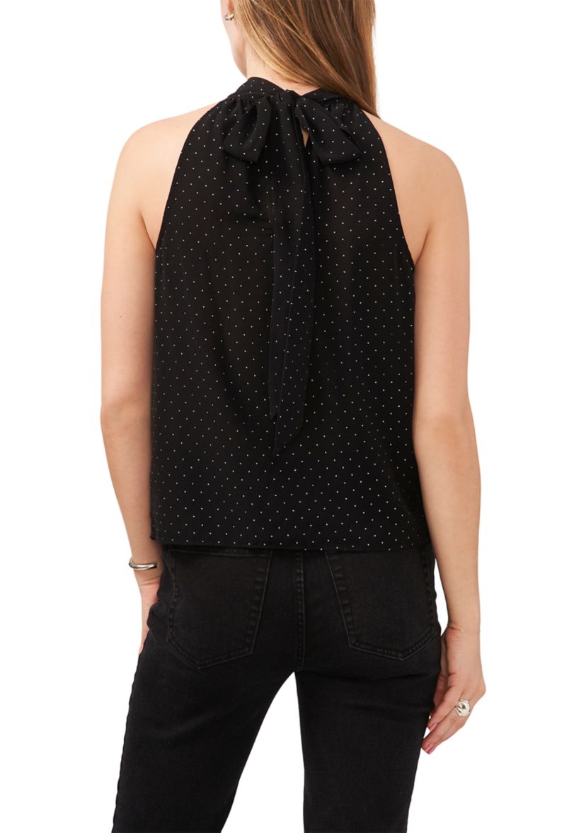 Womens Tie Back Nailhead Halter Top