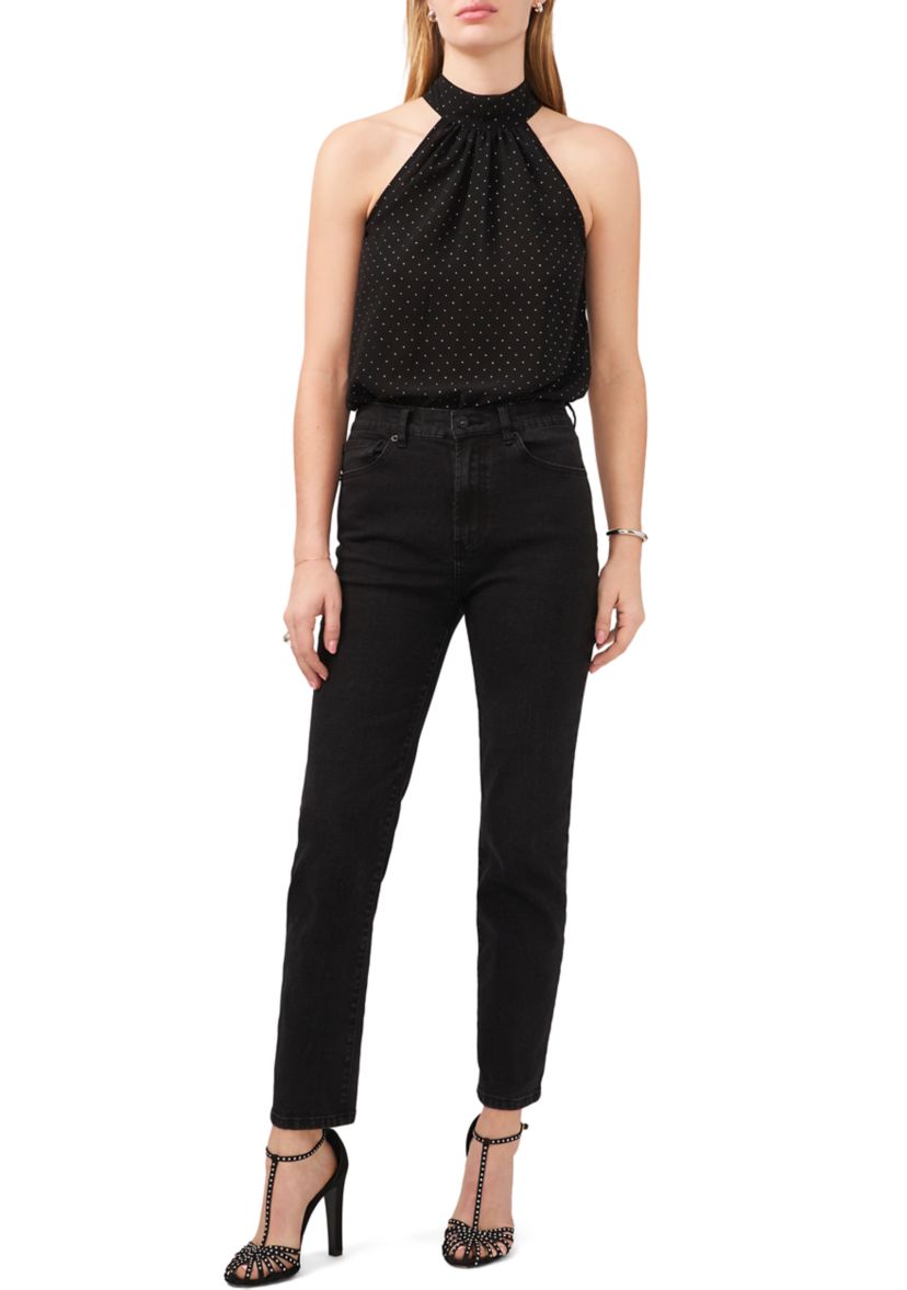 Womens Tie Back Nailhead Halter Top
