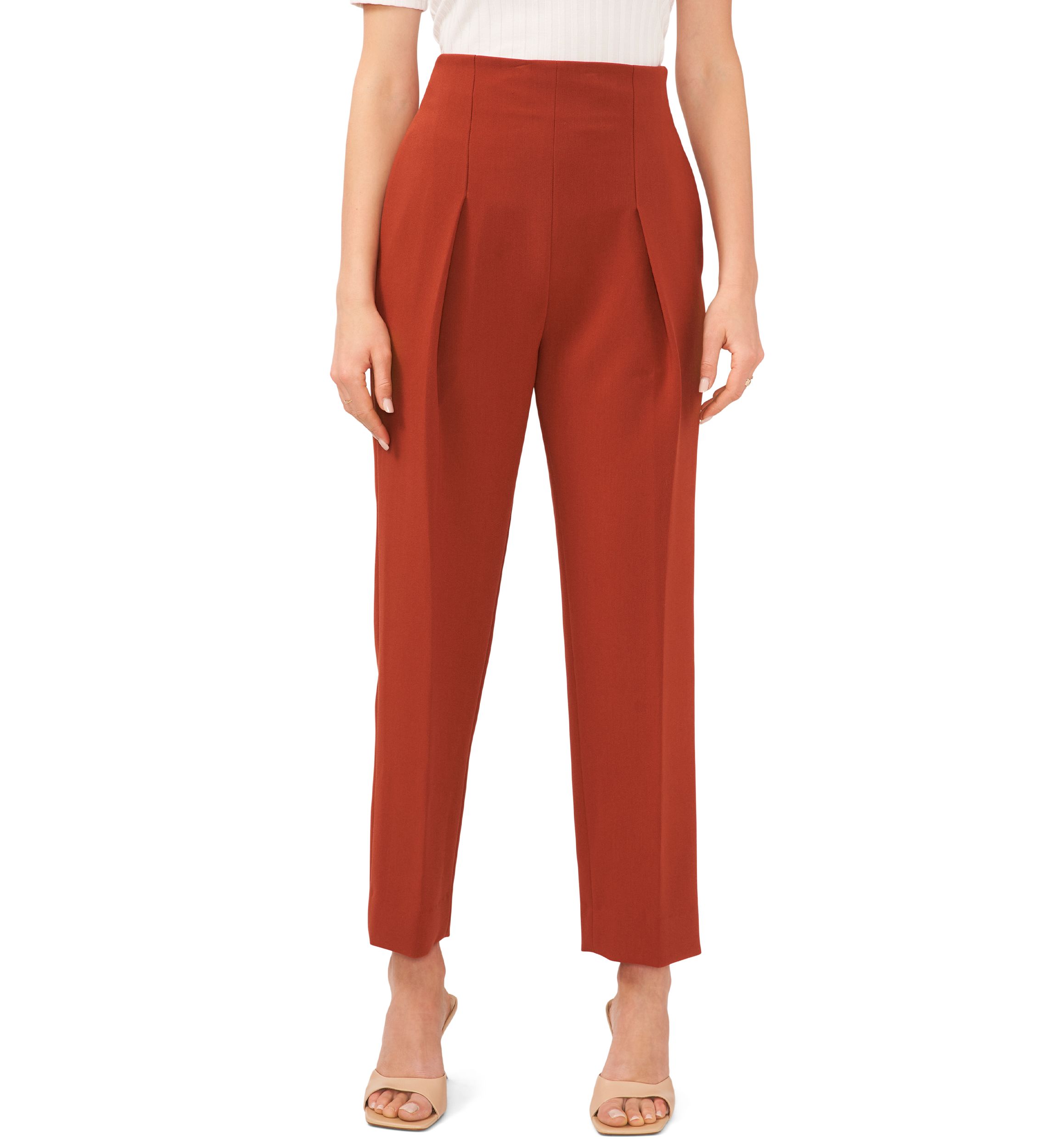 Womens Wide Leg Pleated Trousers 