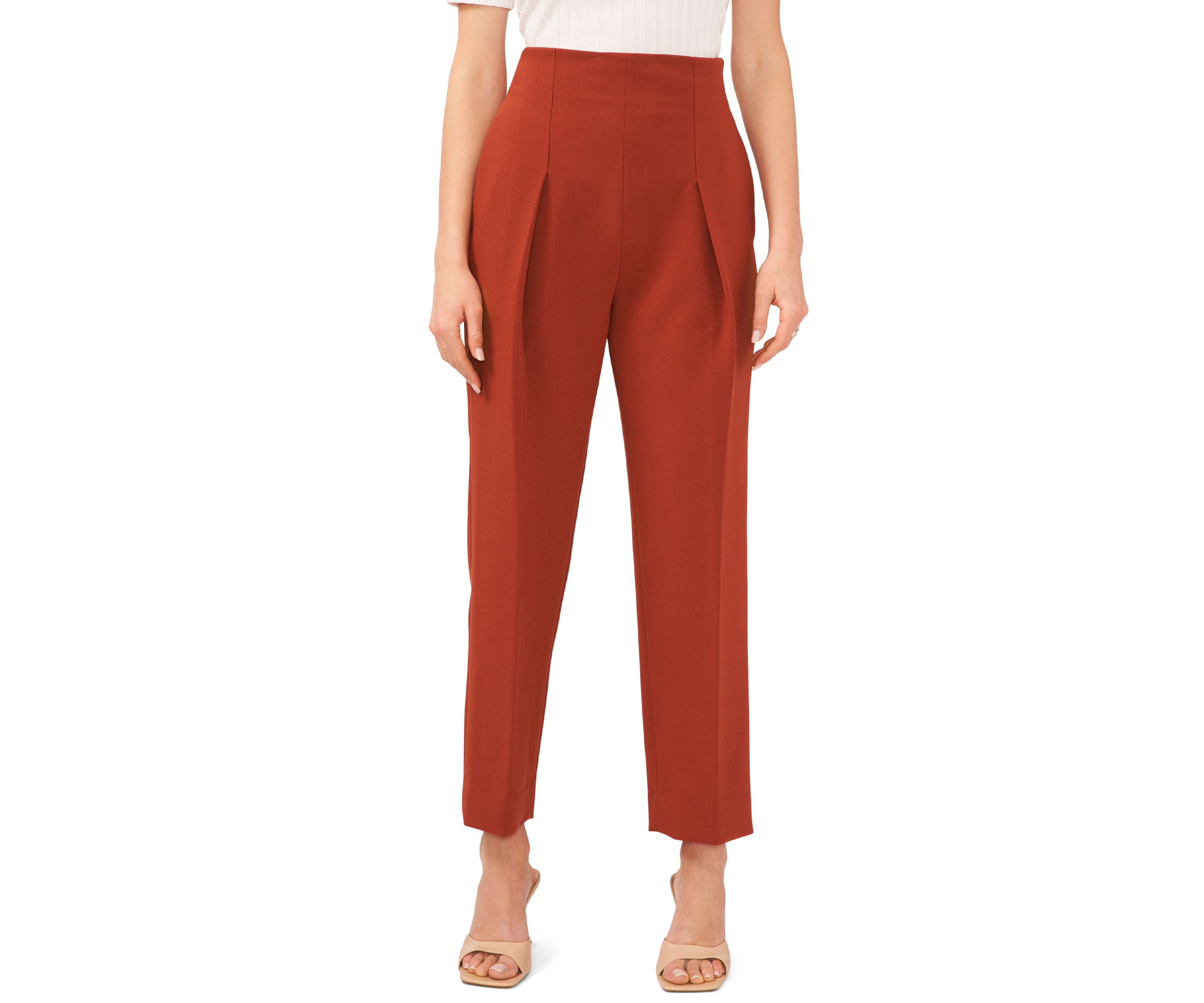 Womens Wide Leg Pleated Trousers 