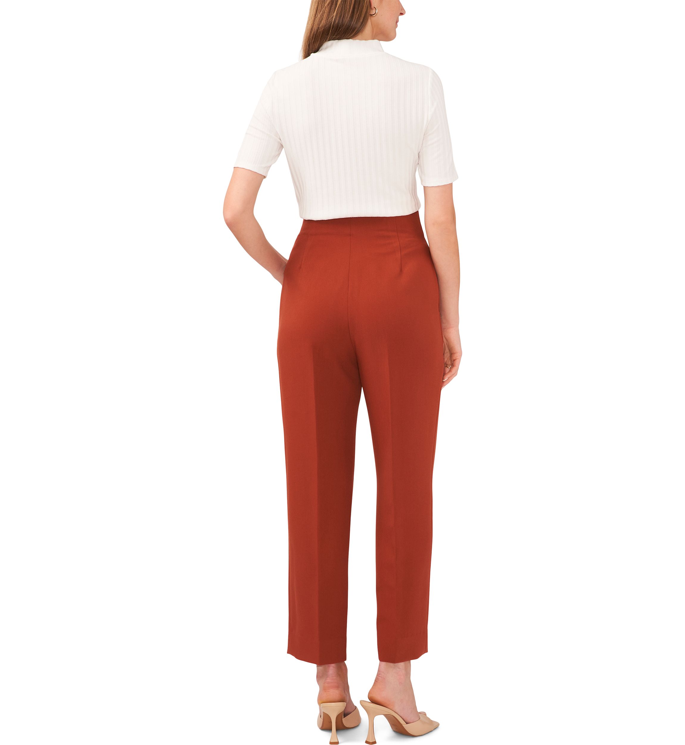 Womens Wide Leg Pleated Trousers 