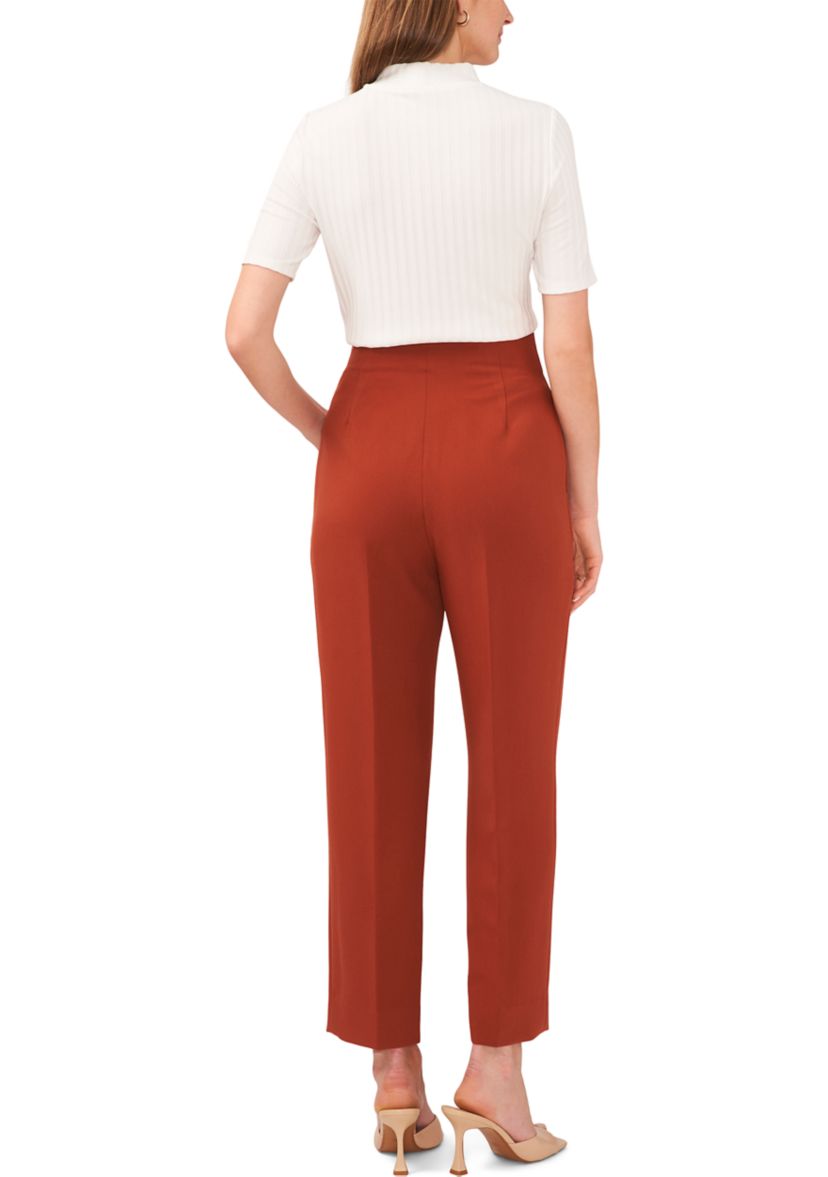 Womens Wide Leg Pleated Trousers 