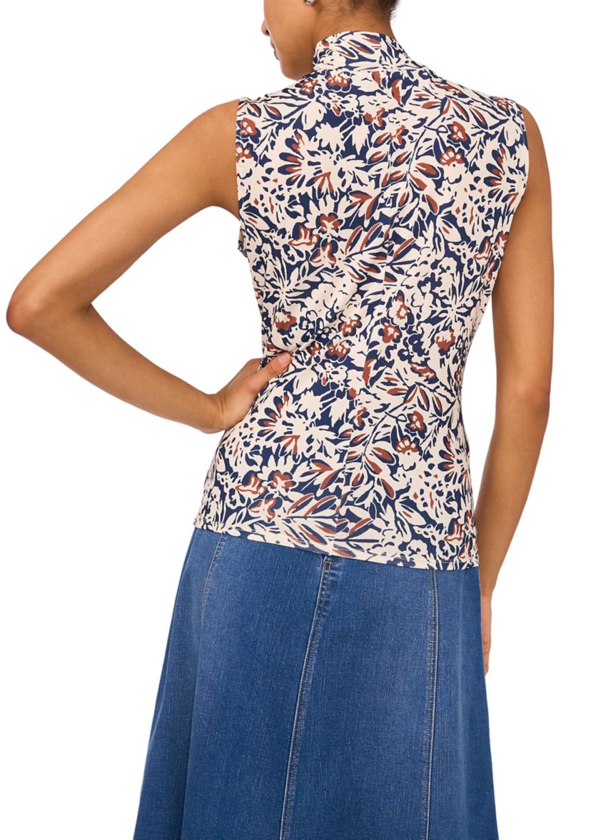 Womens Sleeveless Mock Neck Top