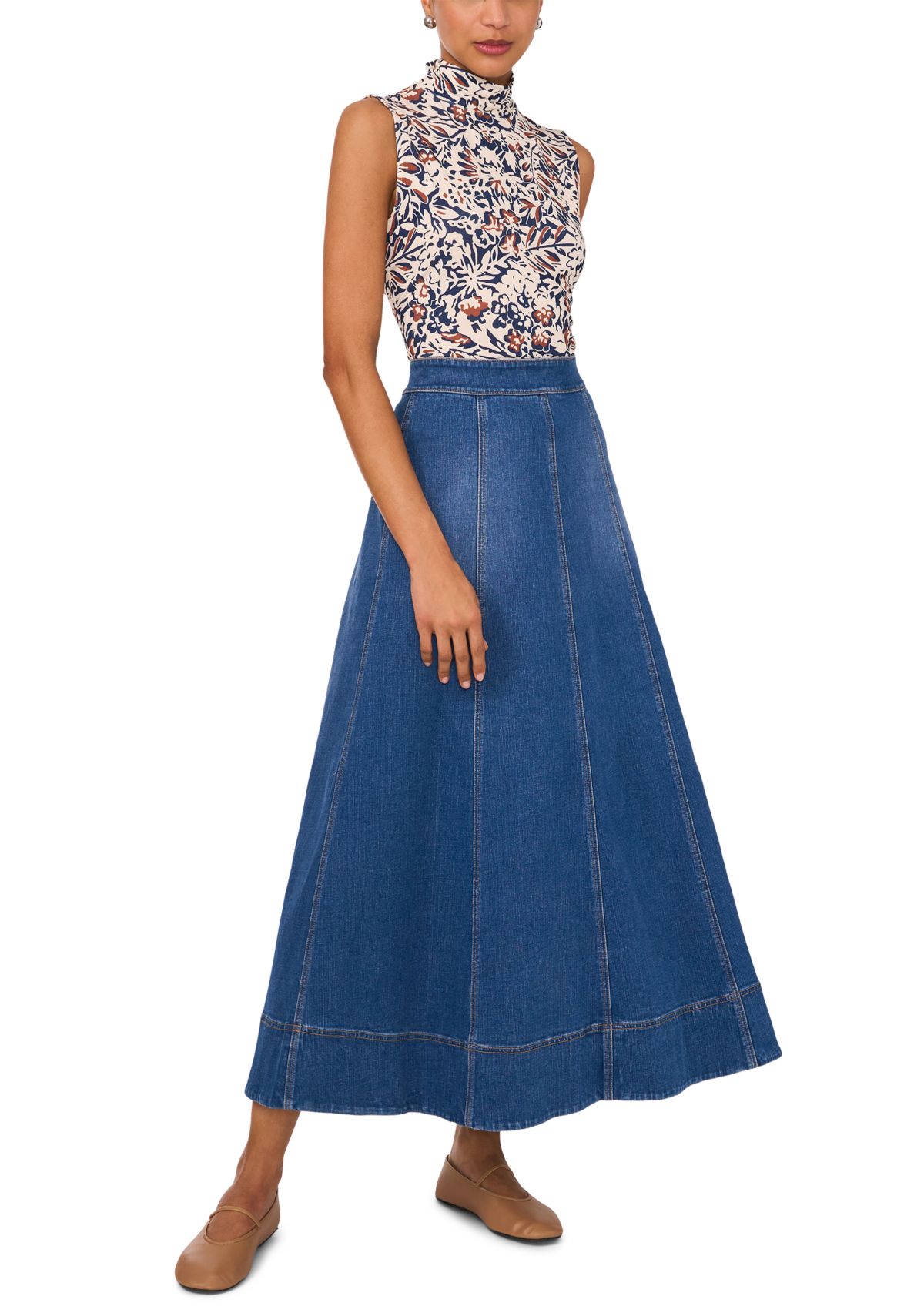 Womens Sleeveless Mock Neck Top