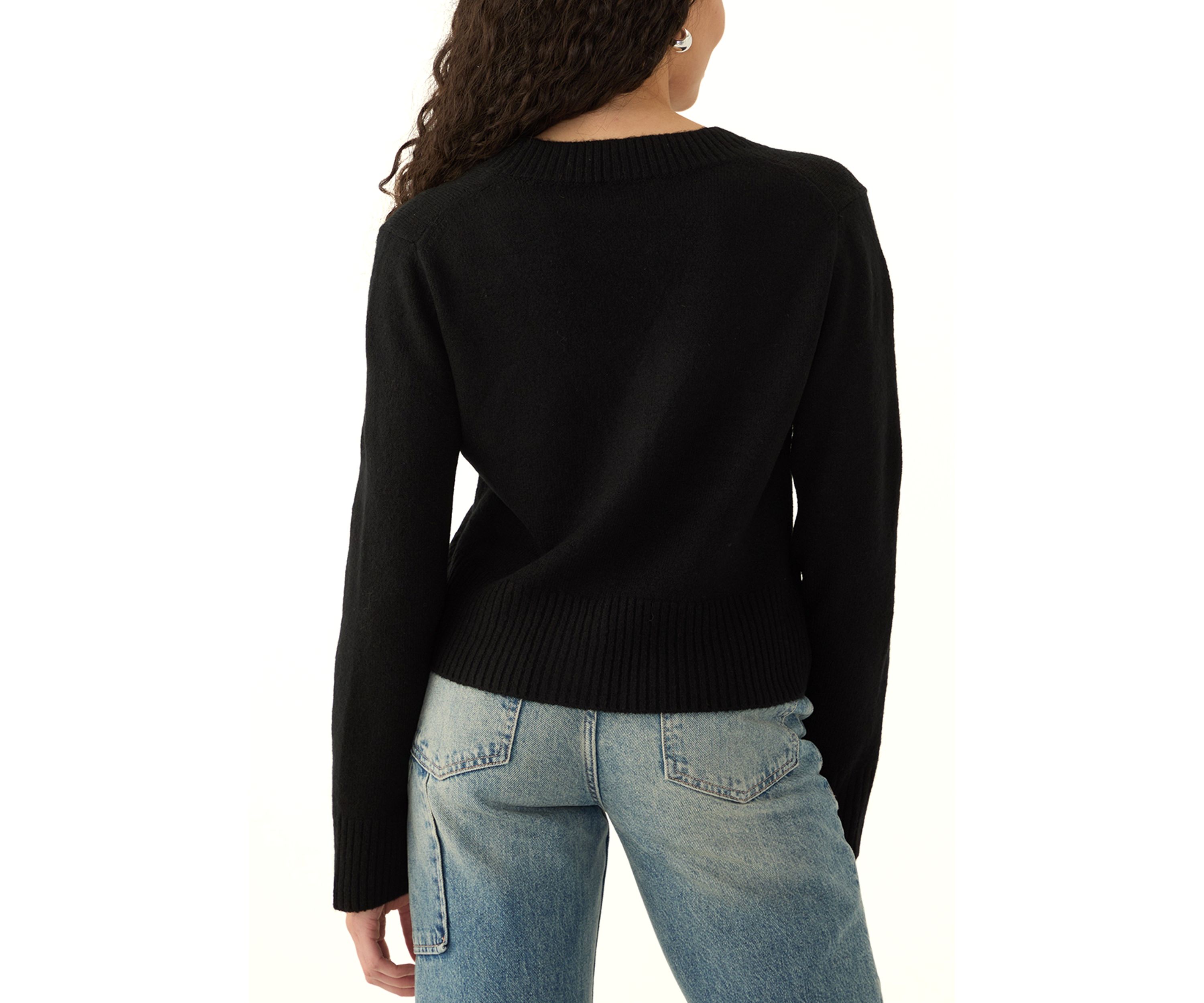 Womens Cropped V-Neck Cardigan