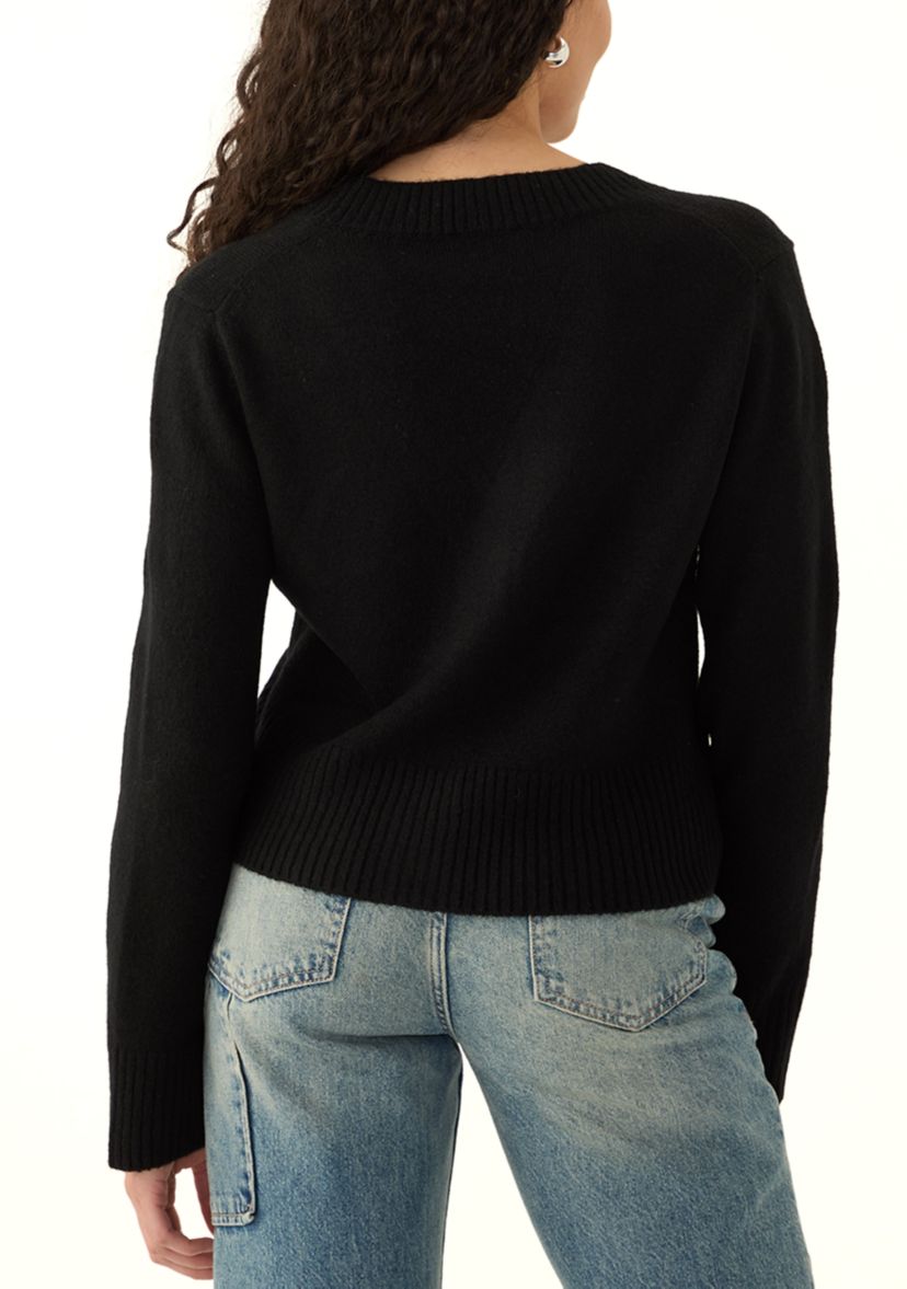 Womens Cropped V-Neck Cardigan
