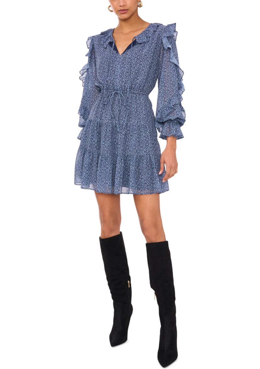 1.State Women's Blouson Sleeve Tiered Mini Dress | Belk