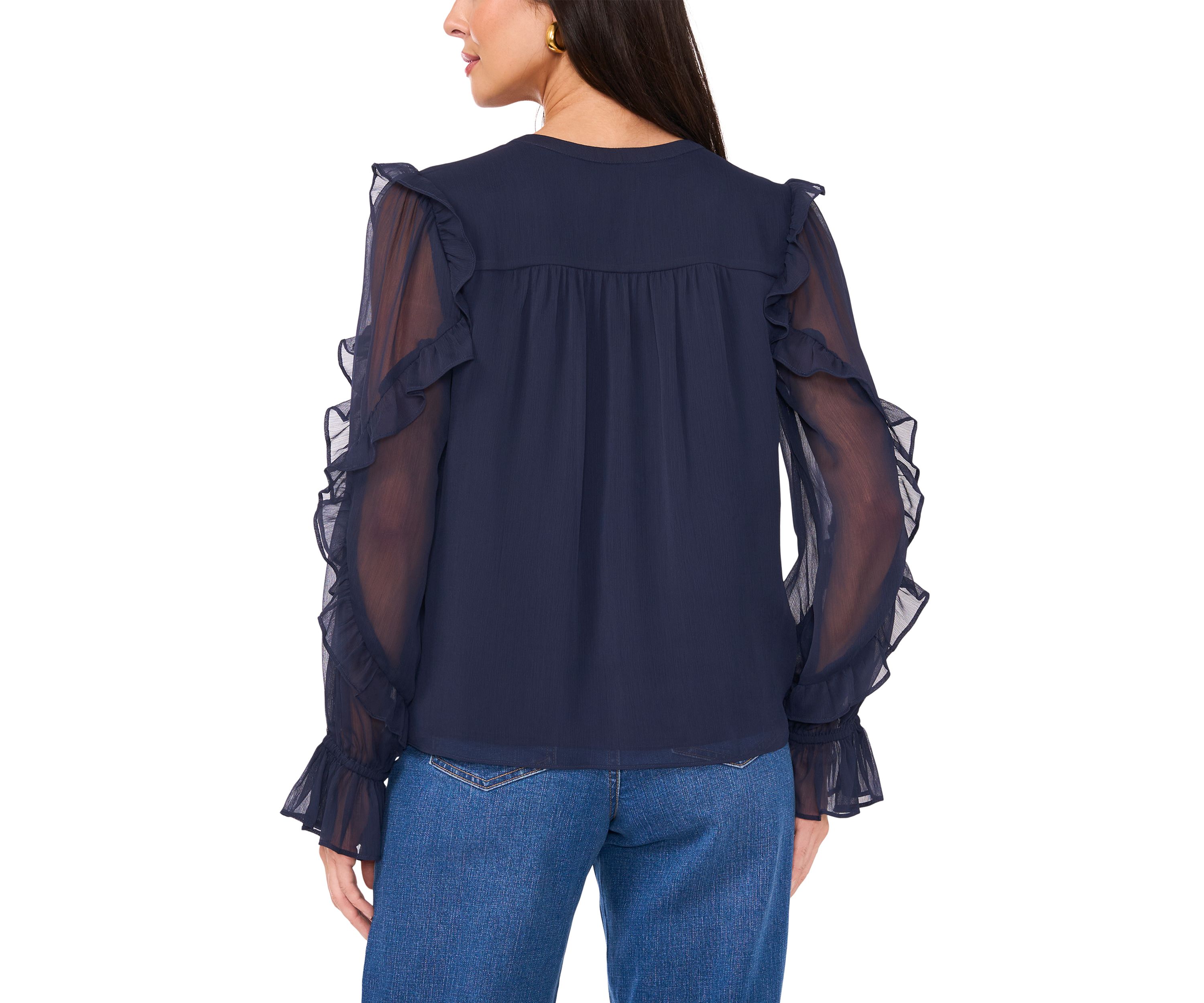 Womens Ruffle Sleeve Blouse