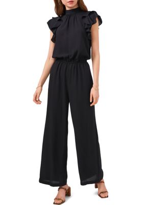 Women's Flutter Sleeve Mock Neck Jumpsuit