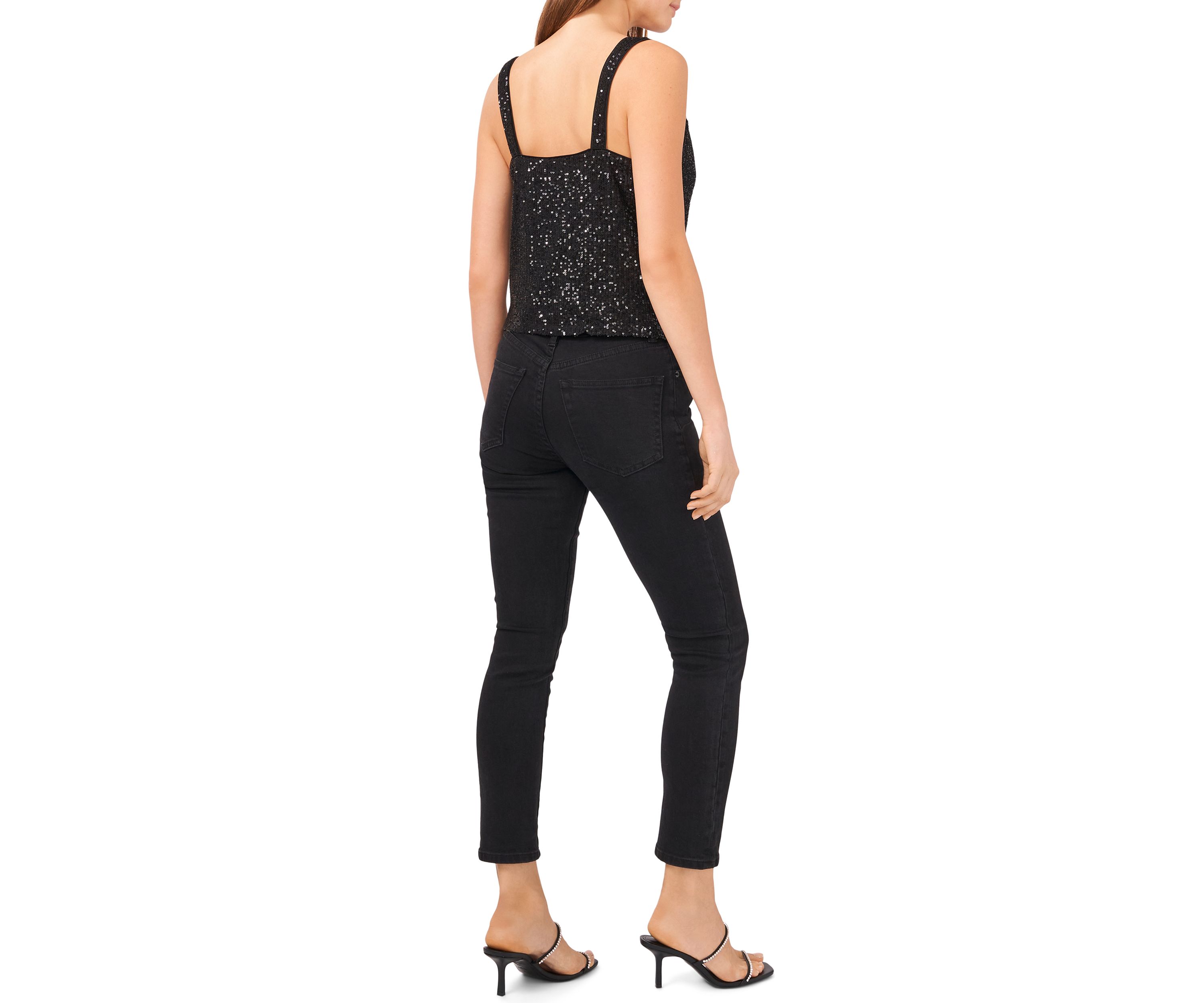 Womens Wide Strap Drape Neck Tank