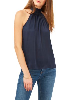 1.State Women's Sleeveless Halter Tie Back Top