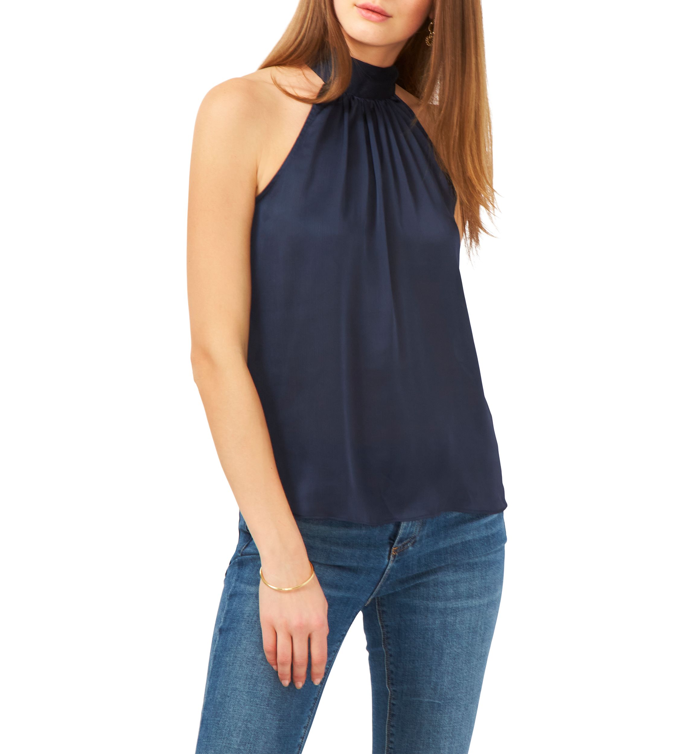 Womens Sleeveless Halter Tie Back Top