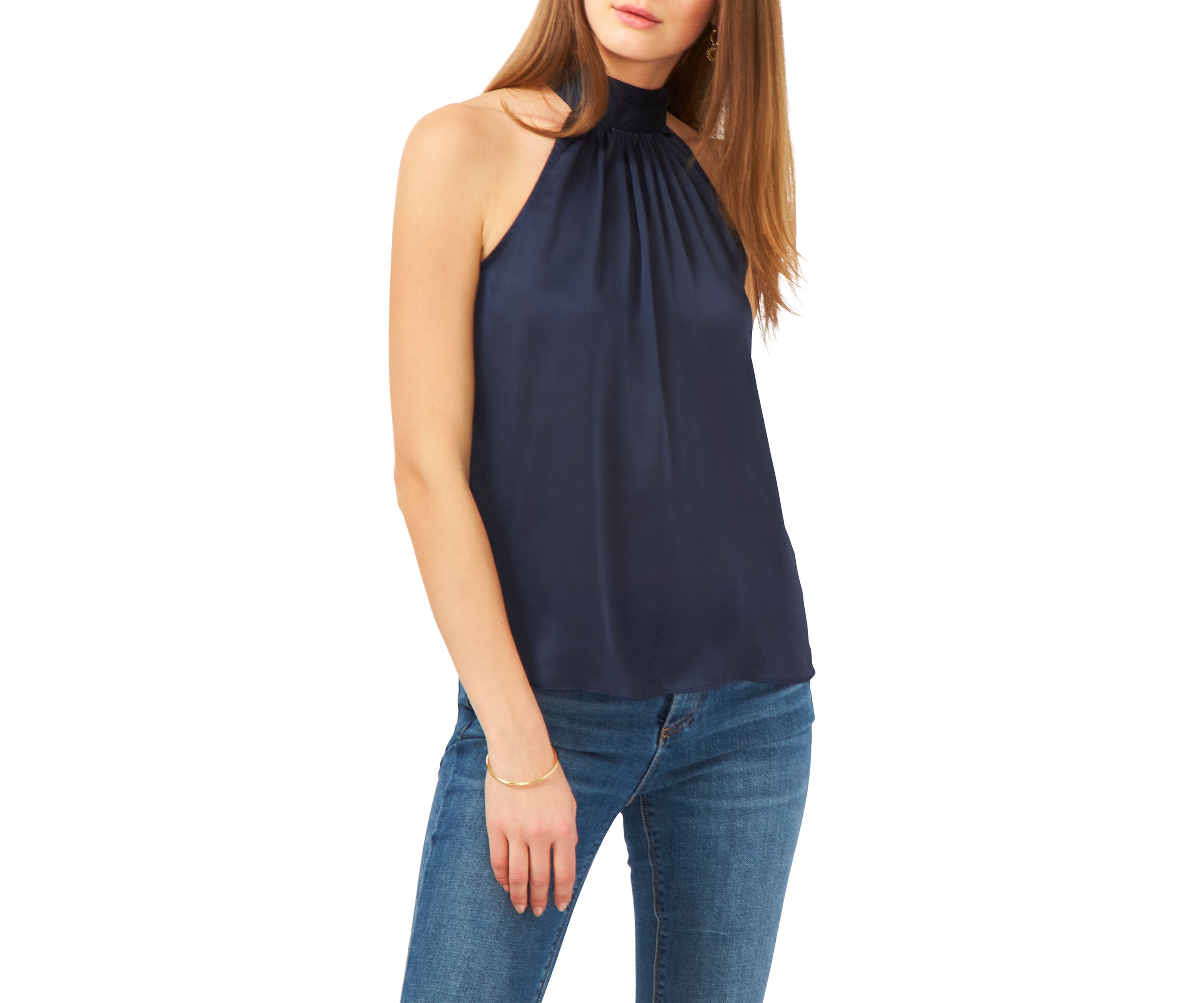 Womens Sleeveless Halter Tie Back Top