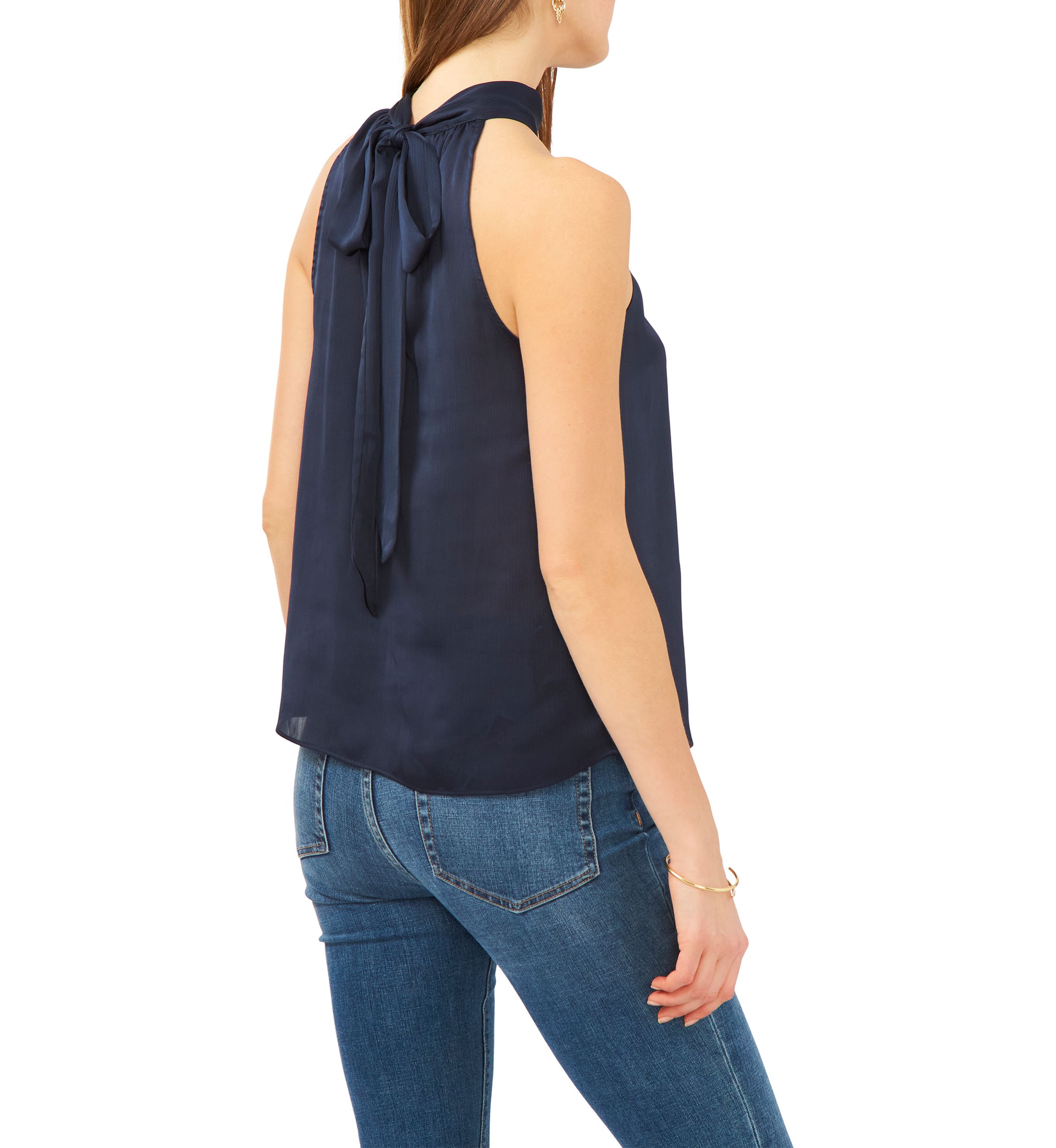 Womens Sleeveless Halter Tie Back Top