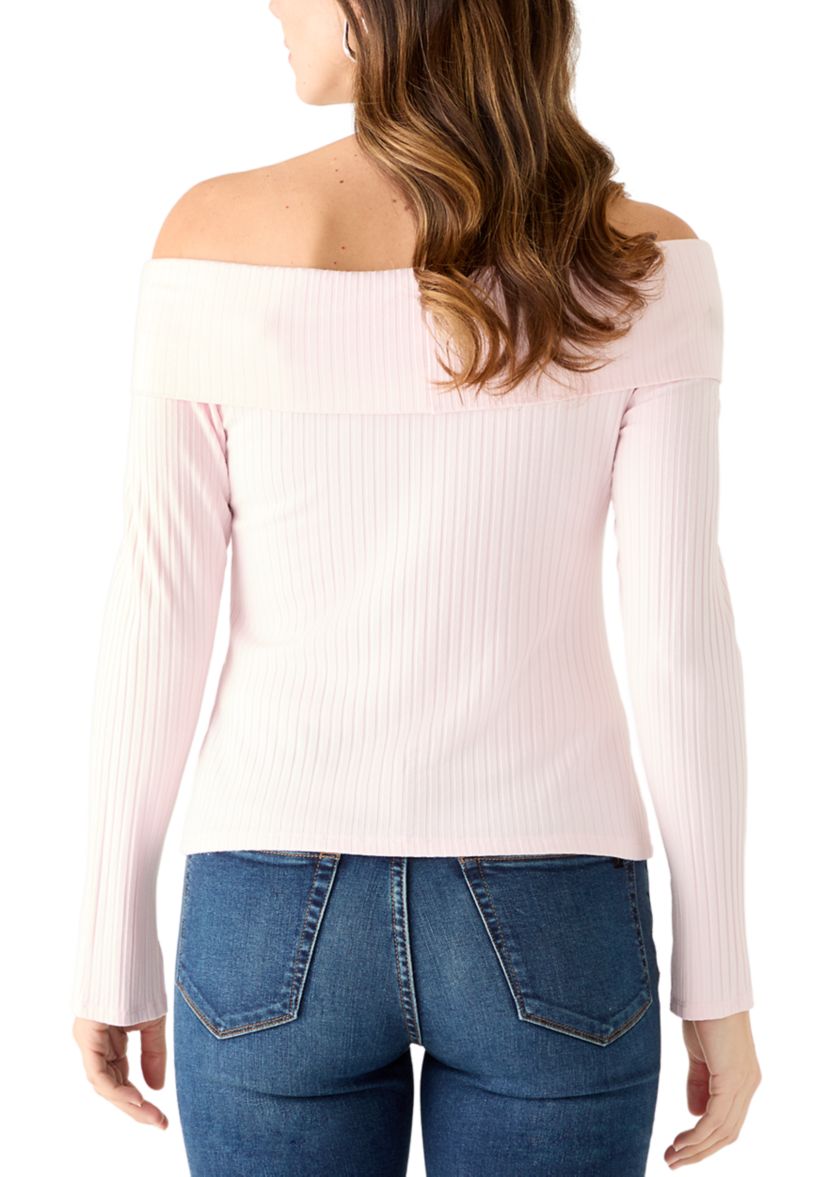   Womens Long Sleeve Off the Shoulder Top 