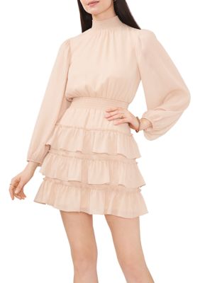 Women's Blouson Sleeve Tiered Dress