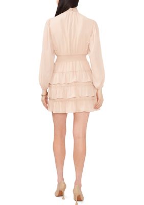 Women's Blouson Sleeve Tiered Dress