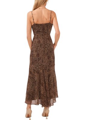 Women's V-Neck Hi-Low Ruffle Maxi Dress