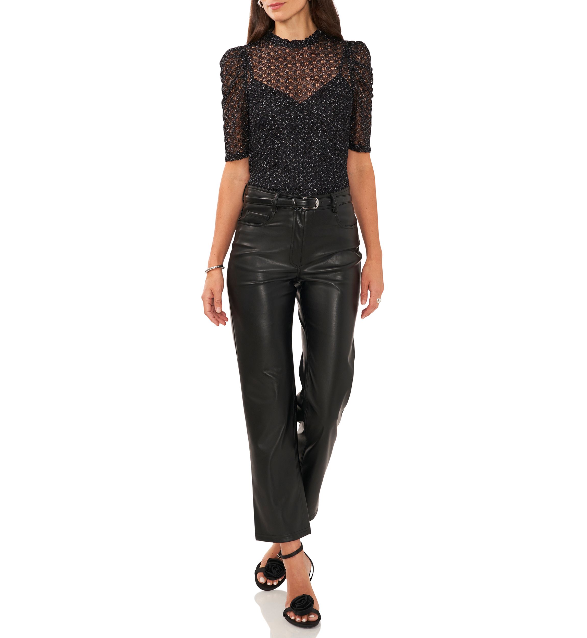 Metallic Crochet Knit Shirt 