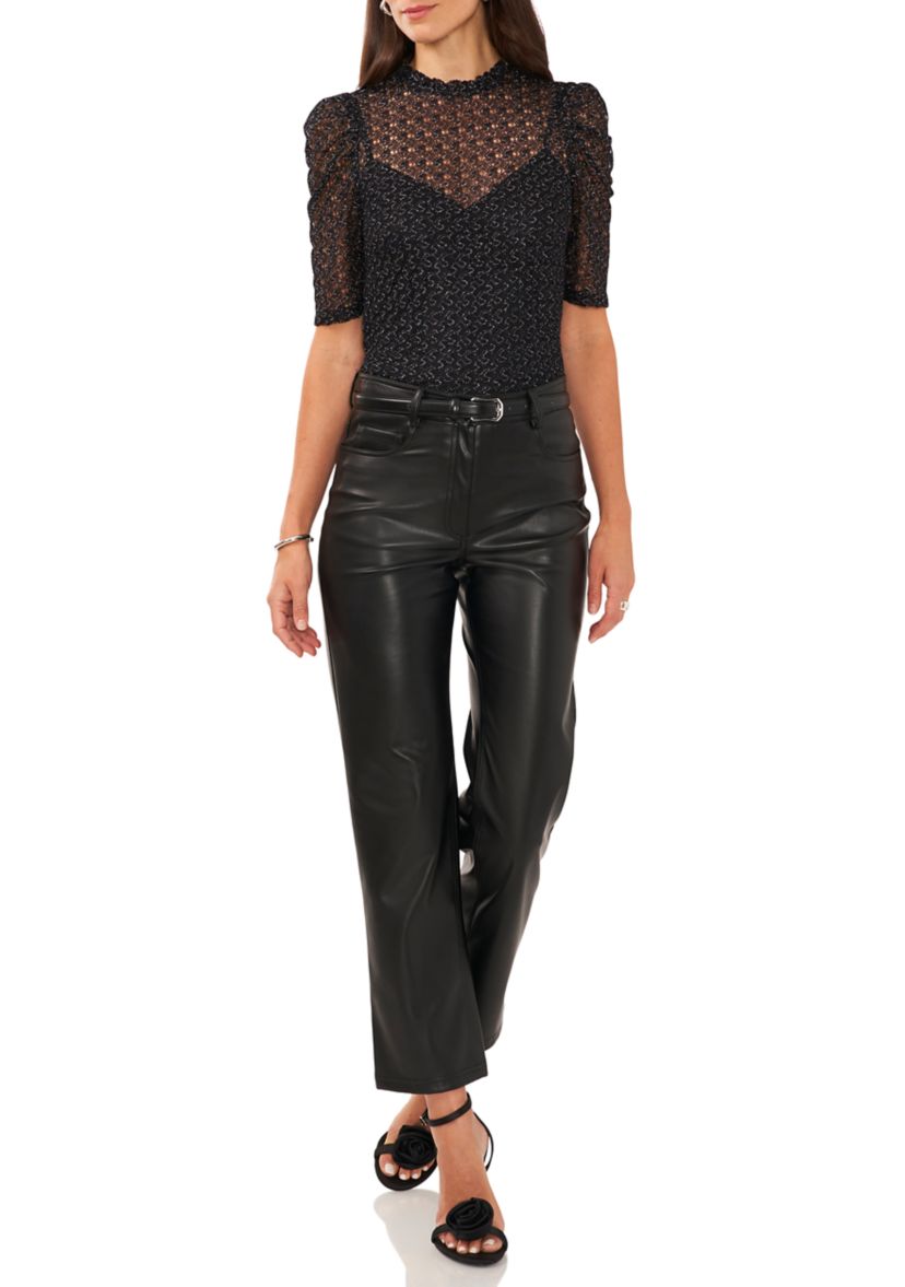 Metallic Crochet Knit Shirt 