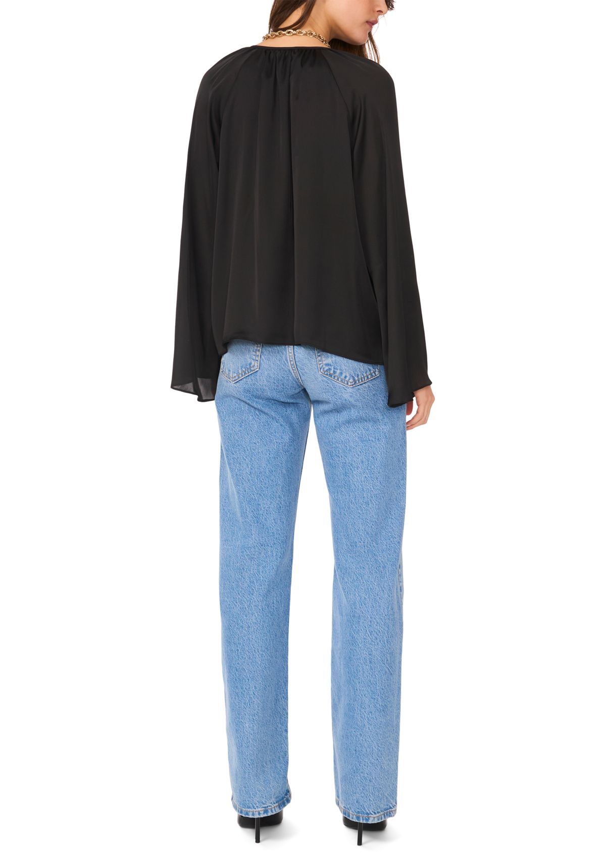 Womens Flutter Sleeve Blouse