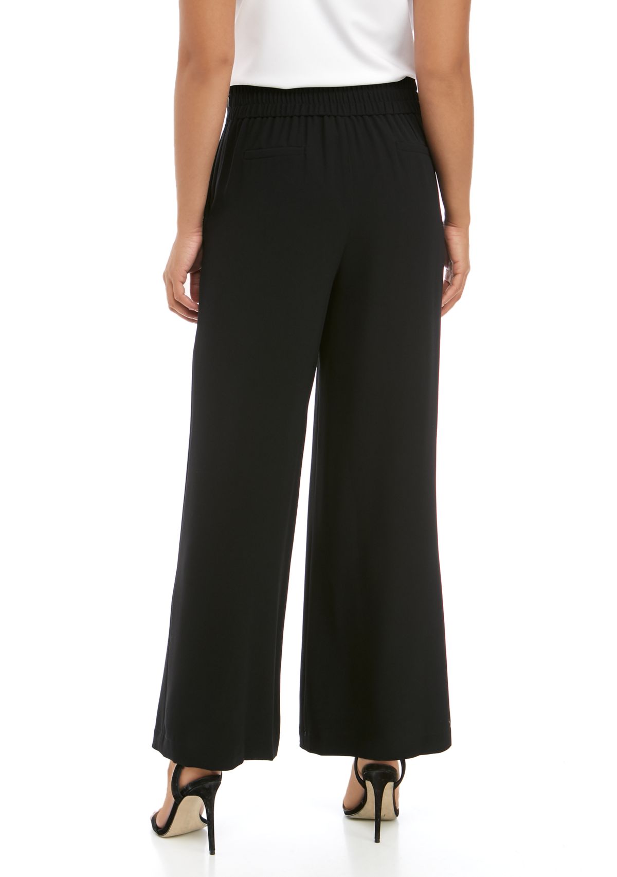 Womens Wide Leg Soft Pleated Pants