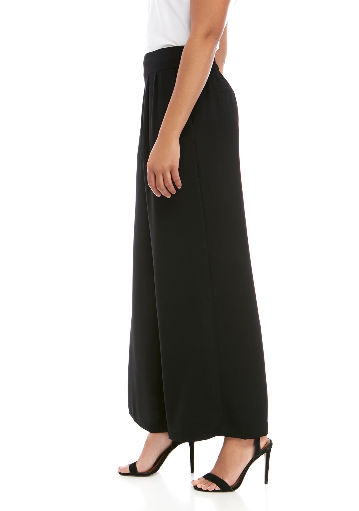 Womens Wide Leg Soft Pleated Pants