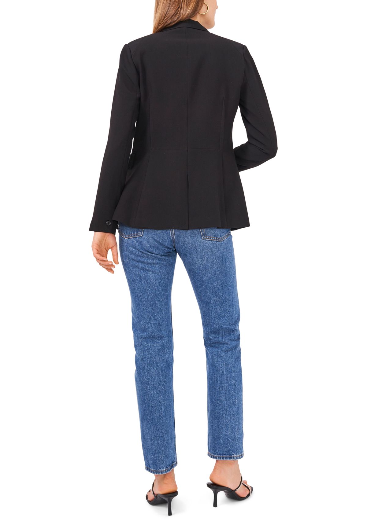 Womens Classic Crepe One Button Blazer