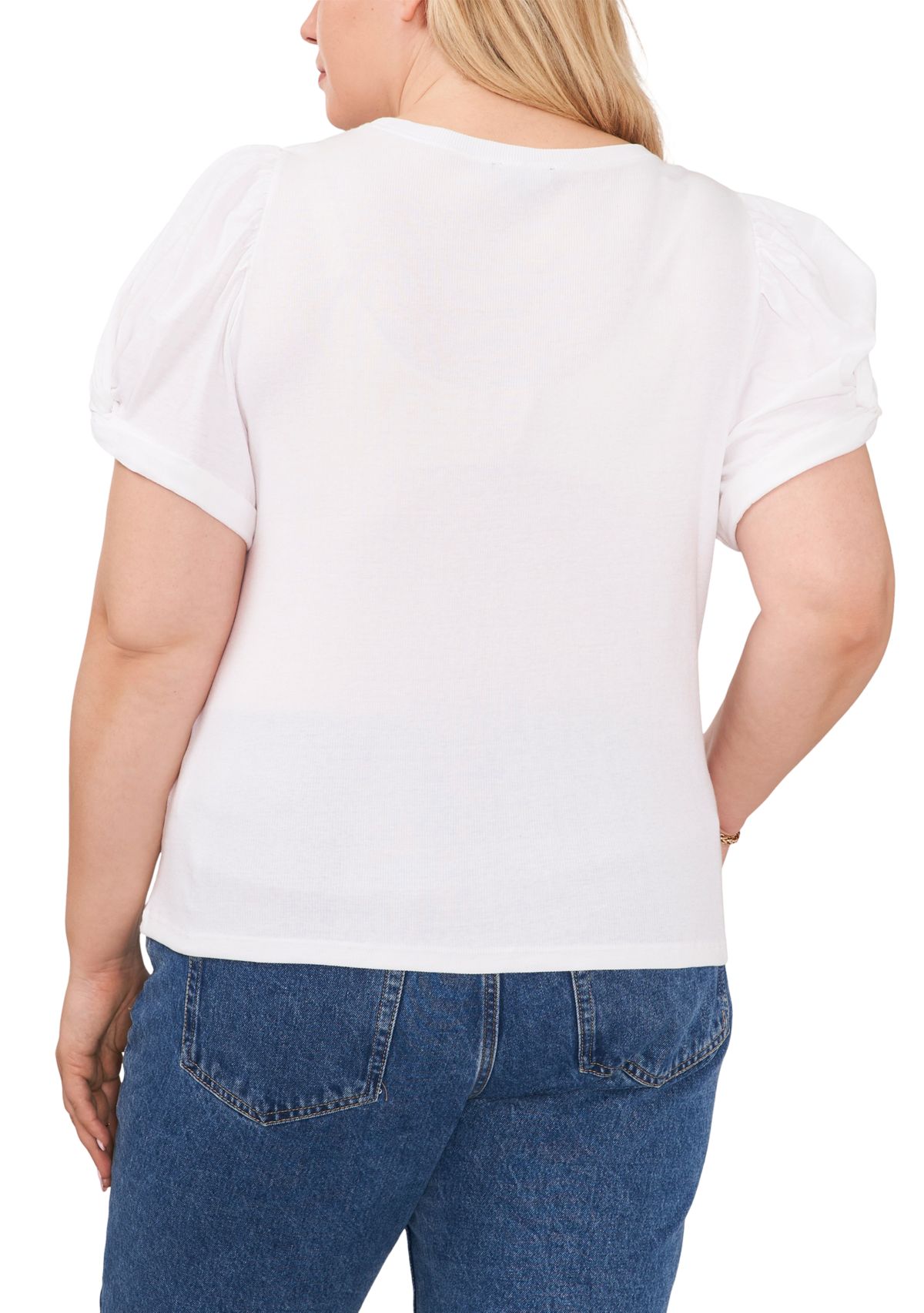 Plus Size Short Puff Sleeve T-Shirt